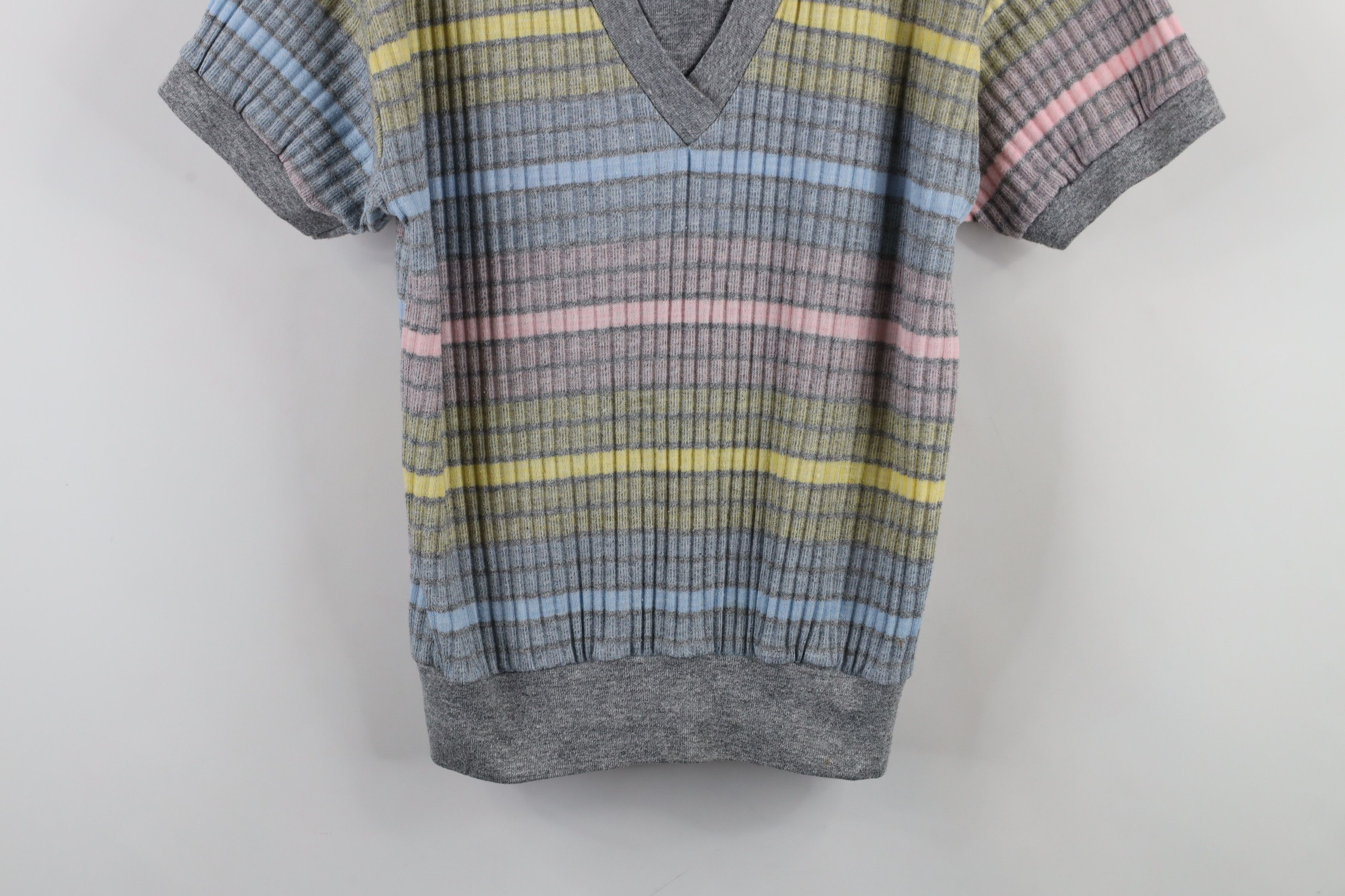 Vintage Vintage 90s Streetwear Ribbed Short Sleeve Sweater USA Size M / US 6-8 / IT 42-44 - 3 Thumbnail