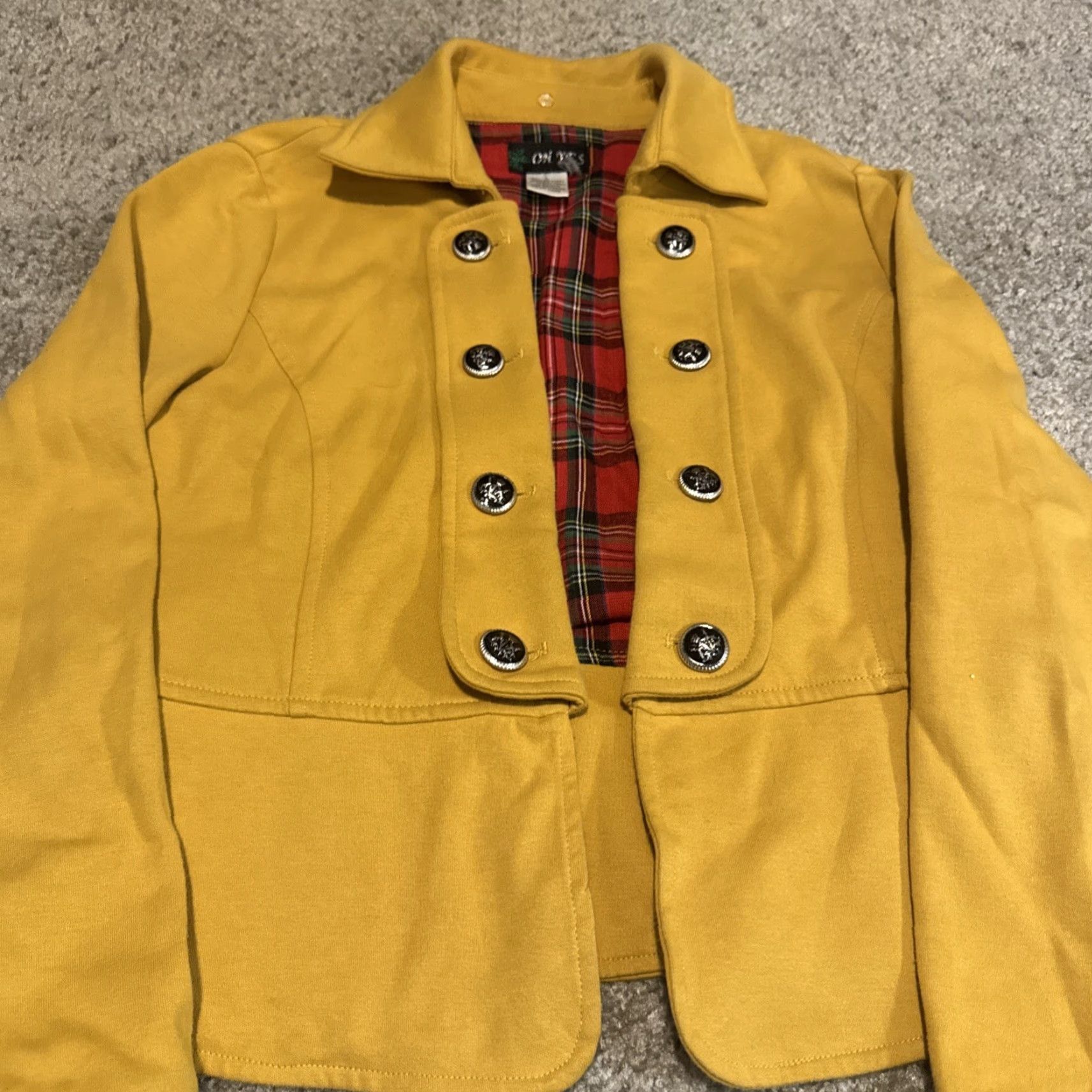 Vintage VINTAGE Oh Yes! Blazer Women L Yellow Gold Size L / US 10 / IT 46 - 2 Thumbnail