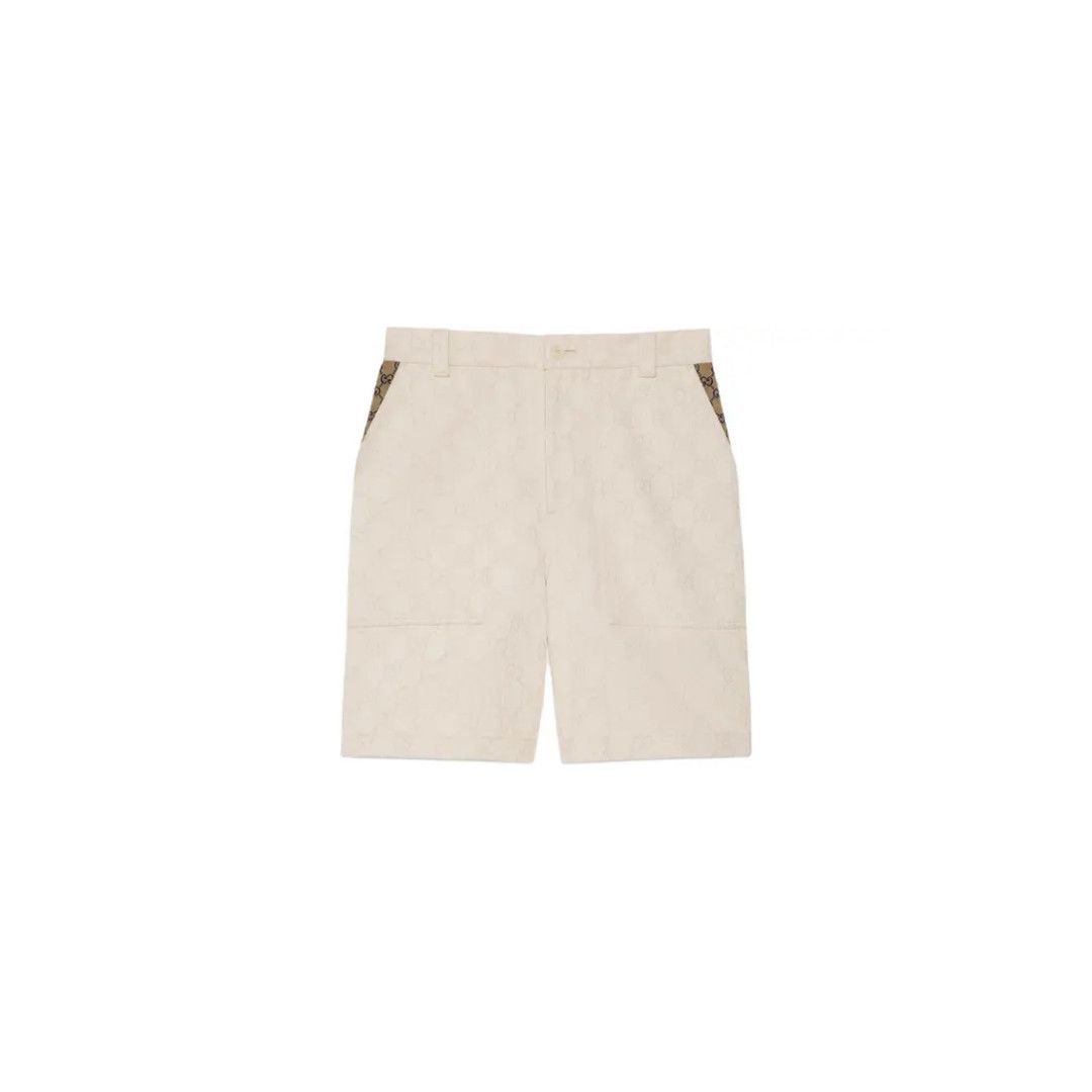 Gucci o1loc1c0226 766156 GG Cotton Jacquard Bermuda Shorts Ivory Size US 40 / EU 56 - 1 Thumbnail