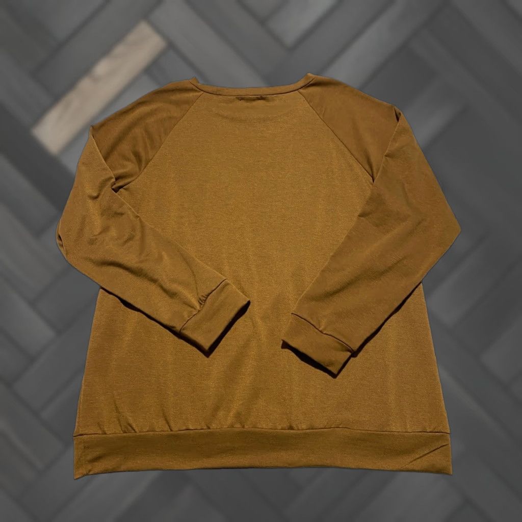 Vintage Noracora Brown Witch Raglan Pullover Shirt Women XL Crew Neck Long Sleeve Graphic Halloween Desert Highway Size XL / US 12-14 / IT 48-50 - 1 Thumbnail