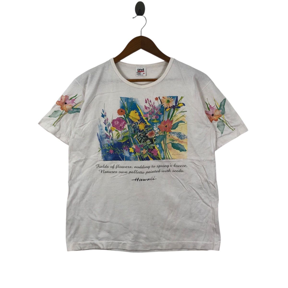 Vintage Vintage ART FLOWER HAWAII Blossom Quotes T-Shirt Size M / US 6-8 / IT 42-44 - 1 Thumbnail