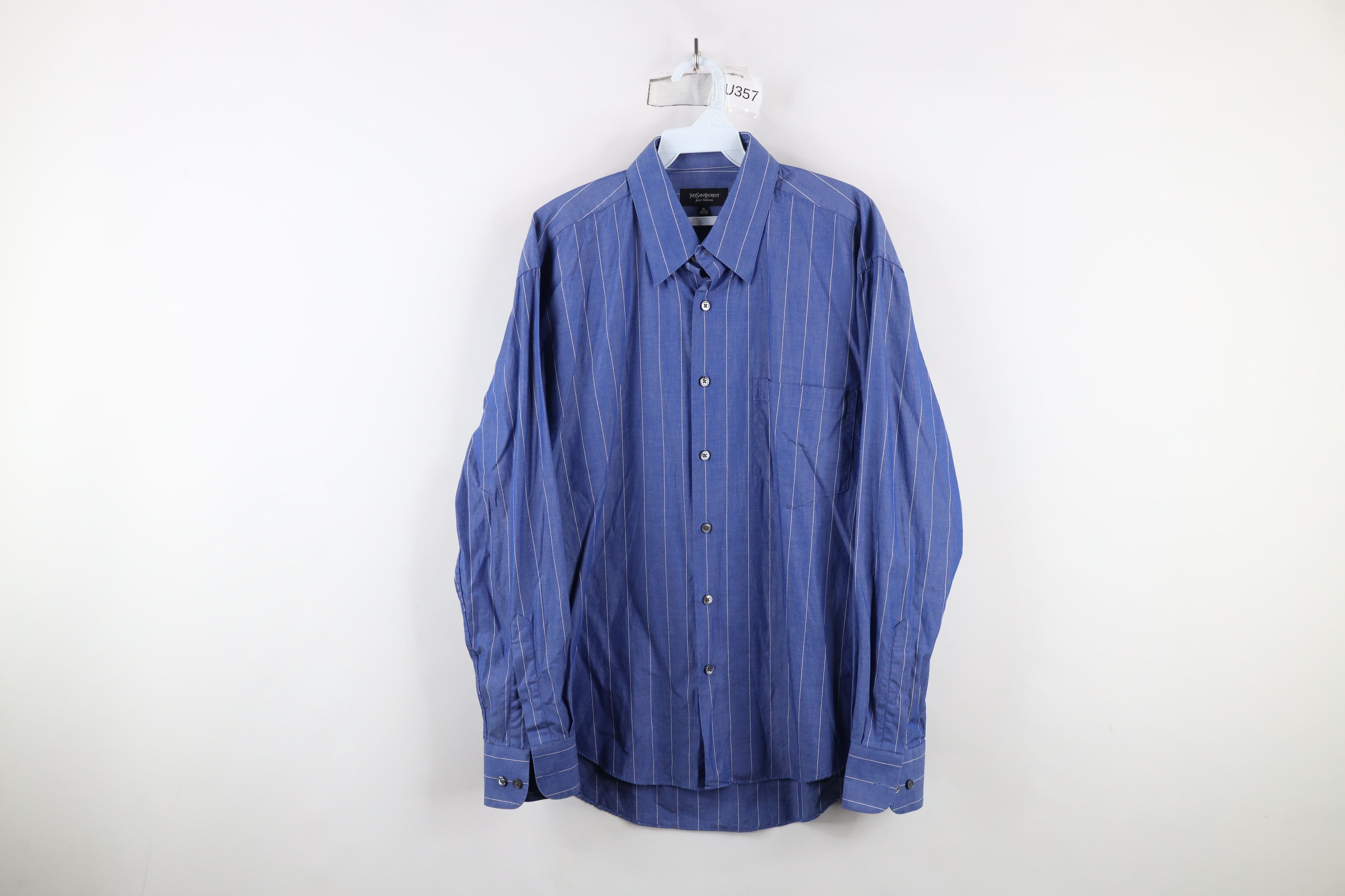 Vintage Vintage 90s Yves Saint Laurent Collared Button Shirt Size US M / EU 48-50 / 2 - 1 Thumbnail