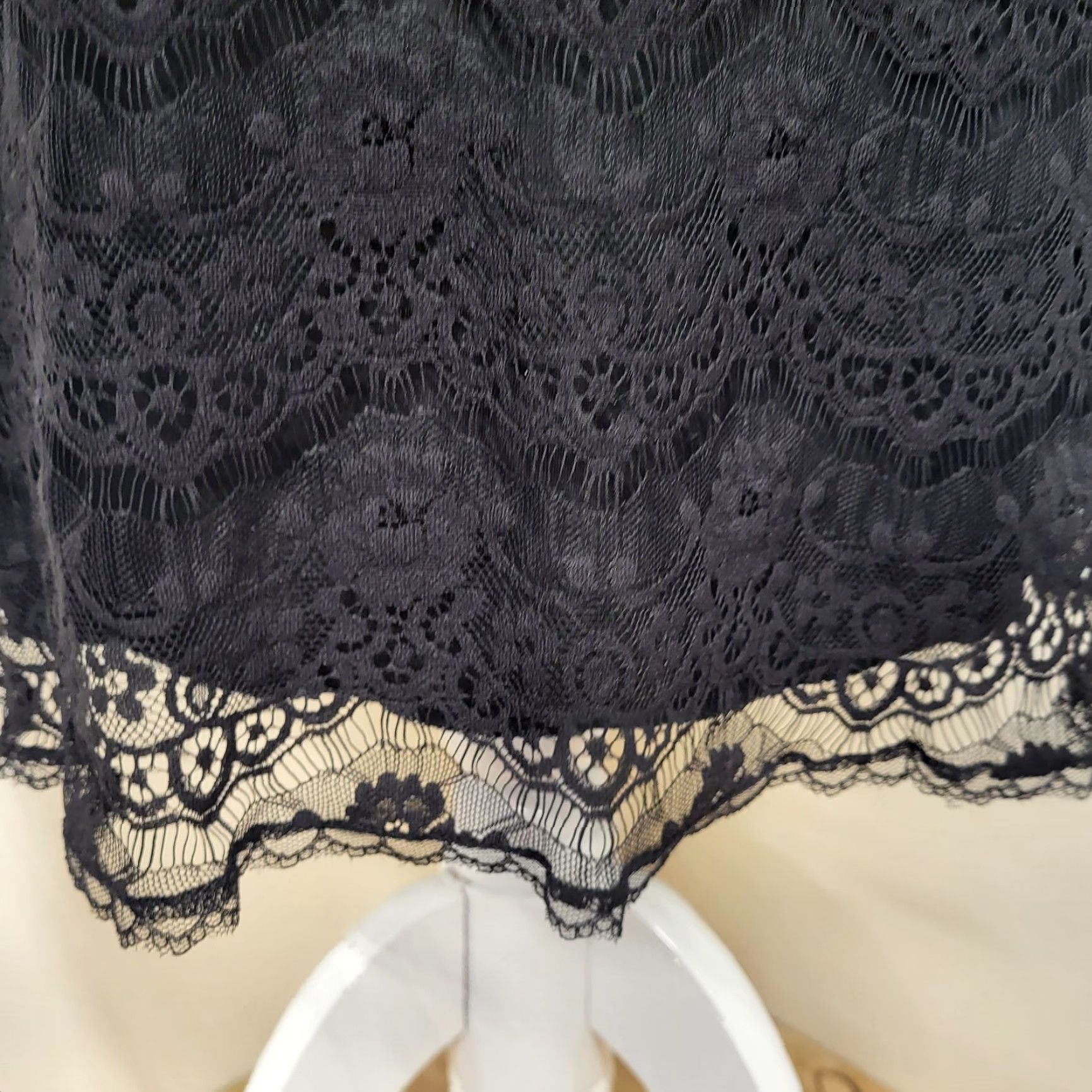 Vintage Cato Dress Large Black Floral Burnout Lace Wednesday Whimsygoth Layered Dress Shirt Womens Shorts? Size XL / US 12-14 / IT 48-50 - 6 Thumbnail