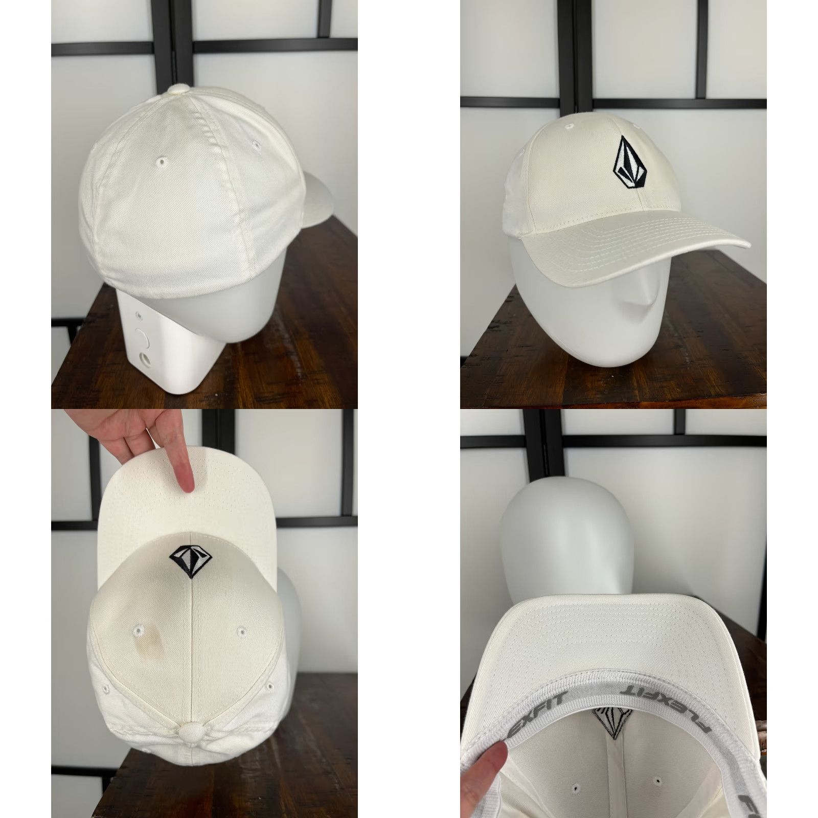 Volcom Volcom Baseball Hat Cap M White Cotton Polyester Spandex Twill Fitted Adult Mens / Beach Style / Casual Size ONE SIZE - 8 Thumbnail