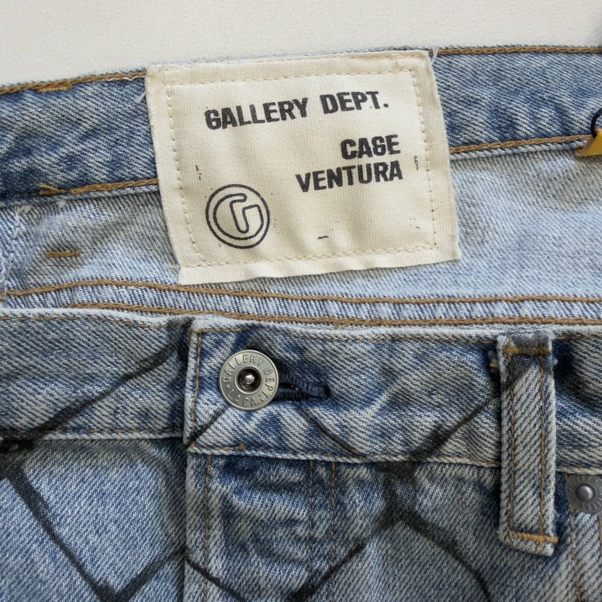 Gallery Dept. ‘Cage Ventura’ Print Washed Blue Jeans Size US 32 / EU 48 - 8 Thumbnail