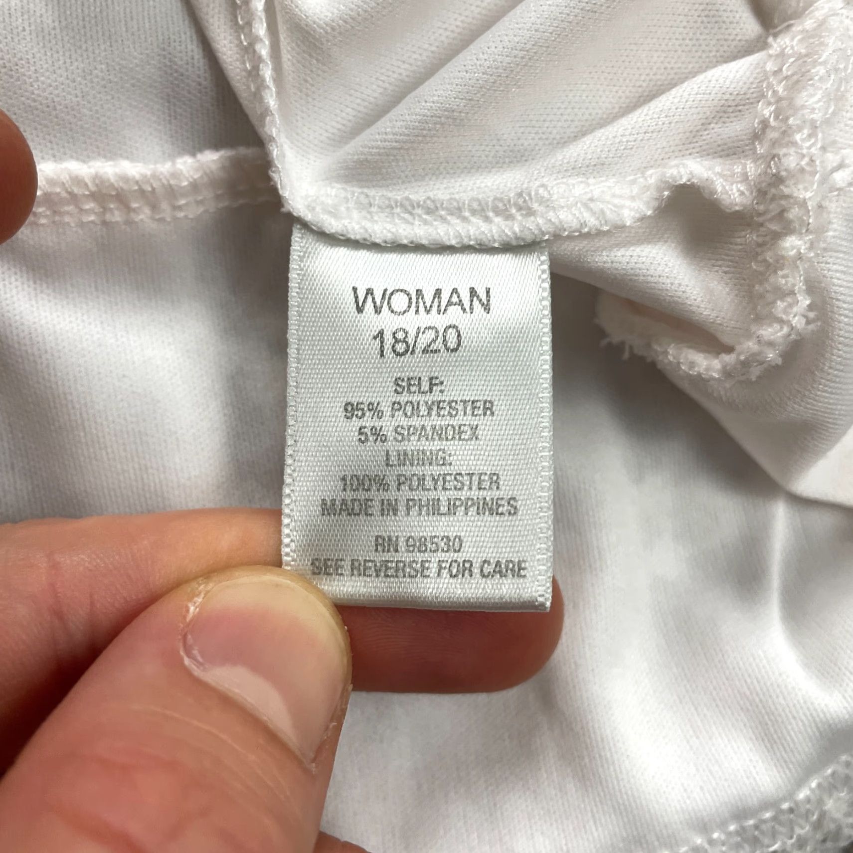 Vintage Dressbarn Blouse Womens 18/20 White Lace Shor Sleeve Lined Round Neck Casual Top Size XXL / US 16-18 / IT 52-54 - 7 Thumbnail