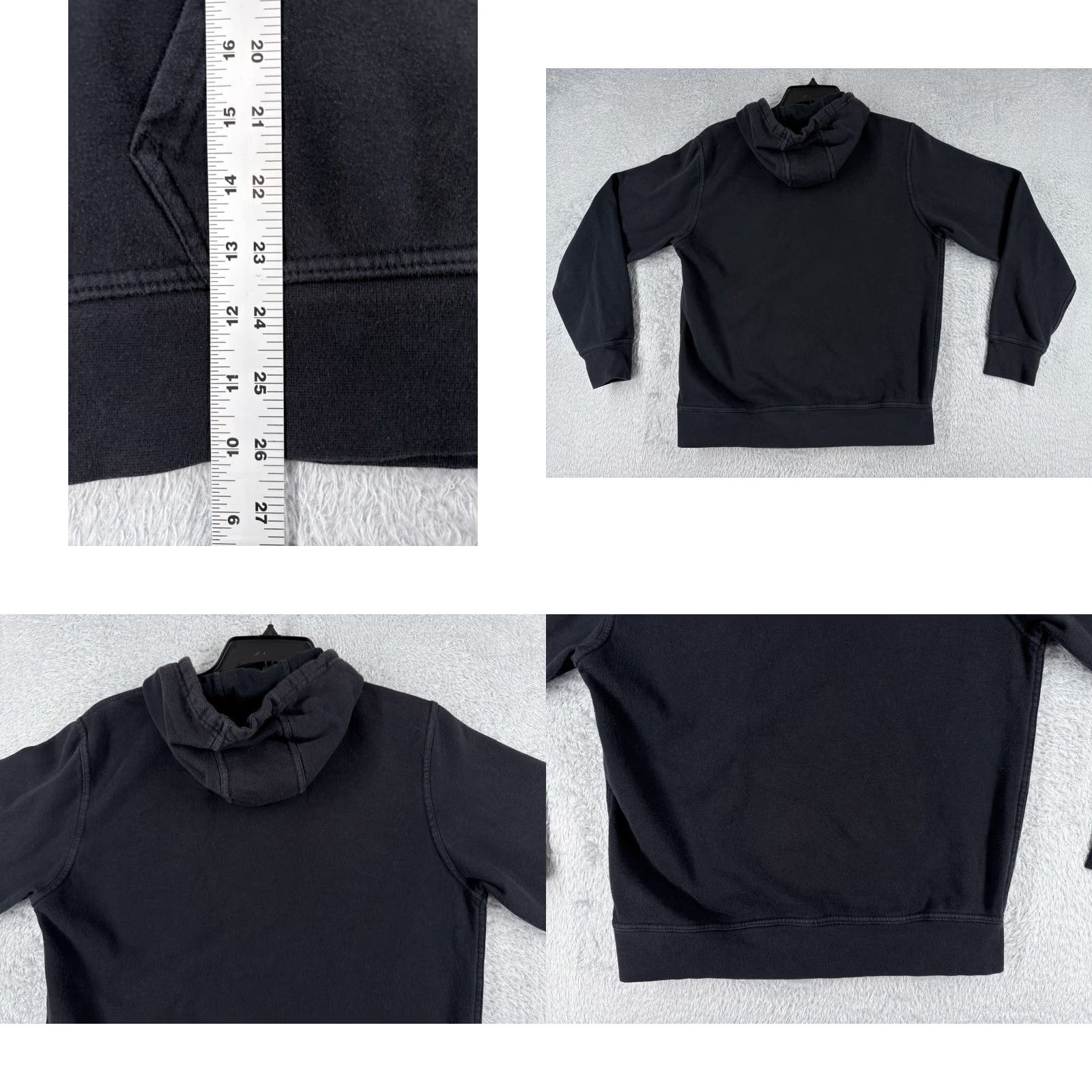 The North Face Mens Hoodie Hoodie Mens Medium Black Cotton Blend Jersey Logo Pullover Hooded