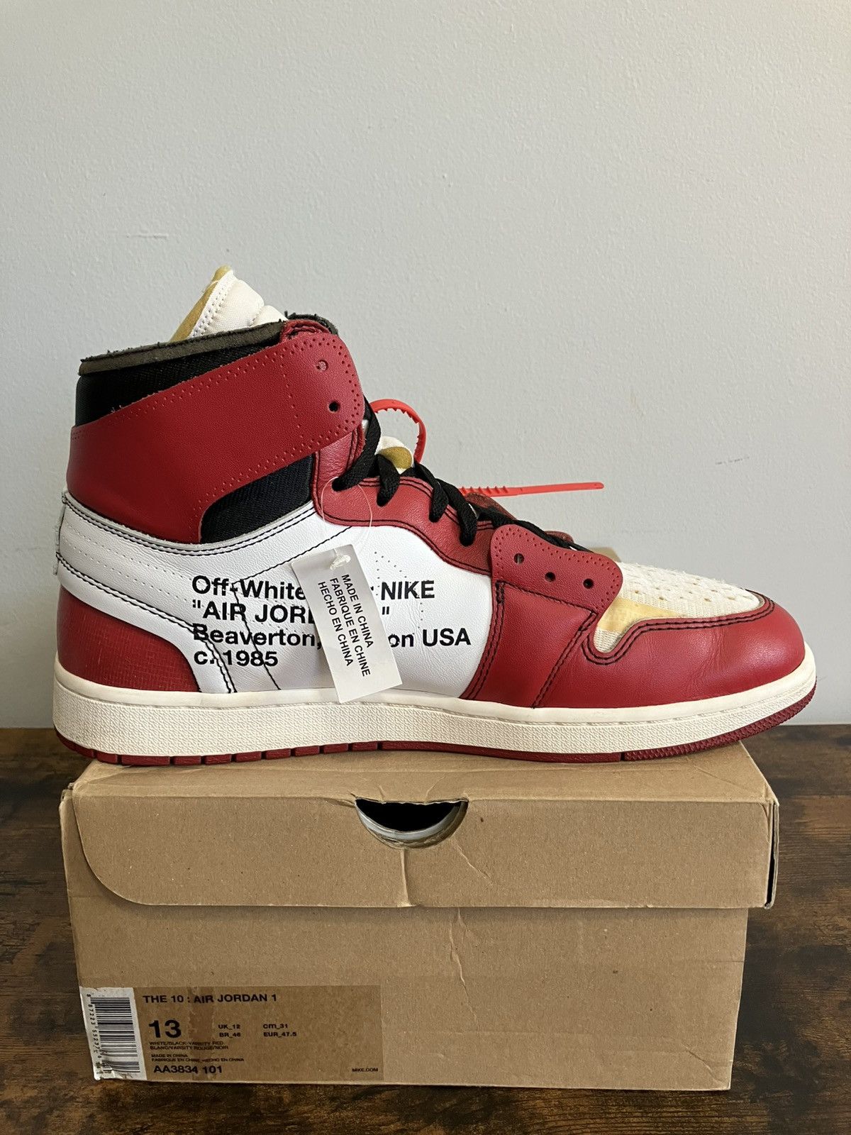 Jordan Brand × Off-White Size 13 - Jordan 1 Retro OG x Off-White High Chicago Size US 13 / EU 46 - 3 Thumbnail