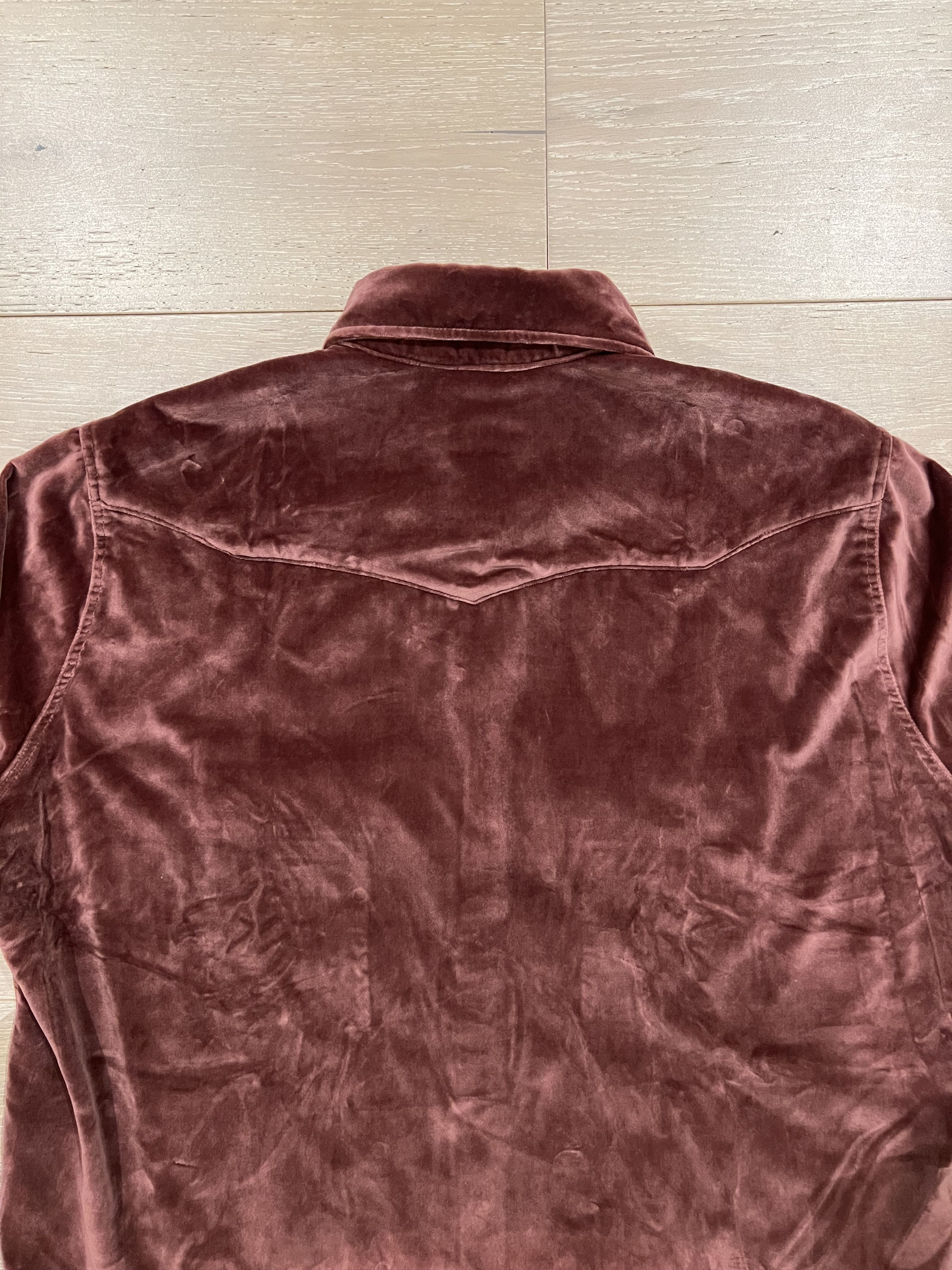 WYTHE 💚 Wythe Velvet Pearlsnap Shirt Plum Large NEW Size US L / EU 52-54 / 3 - 11 Thumbnail