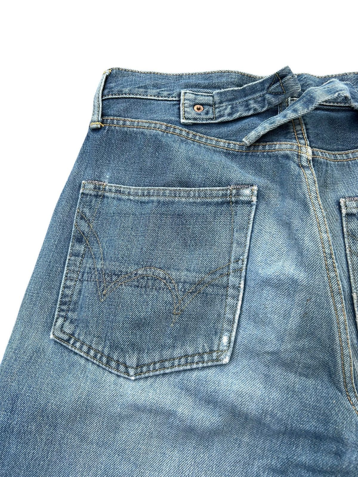 Japanese Brand × Kapital × Vintage Edwin Selvedge Buckle Back Distressed Denim Jeans Size US 29 - 15 Thumbnail