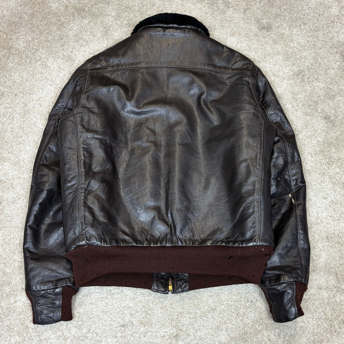 L.L. Bean Vintage 60s LL Bean Goatskin Leather Lambswool Jacket L Size US L / EU 52-54 / 3 - 3 Thumbnail