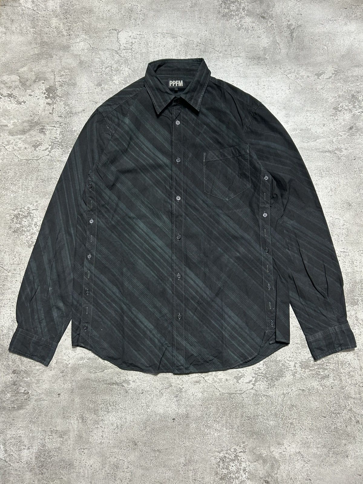 PPFM PPFM Button Up Shirt With Side Button Size L Black Size US L / EU 52-54 / 3 - 1 Thumbnail