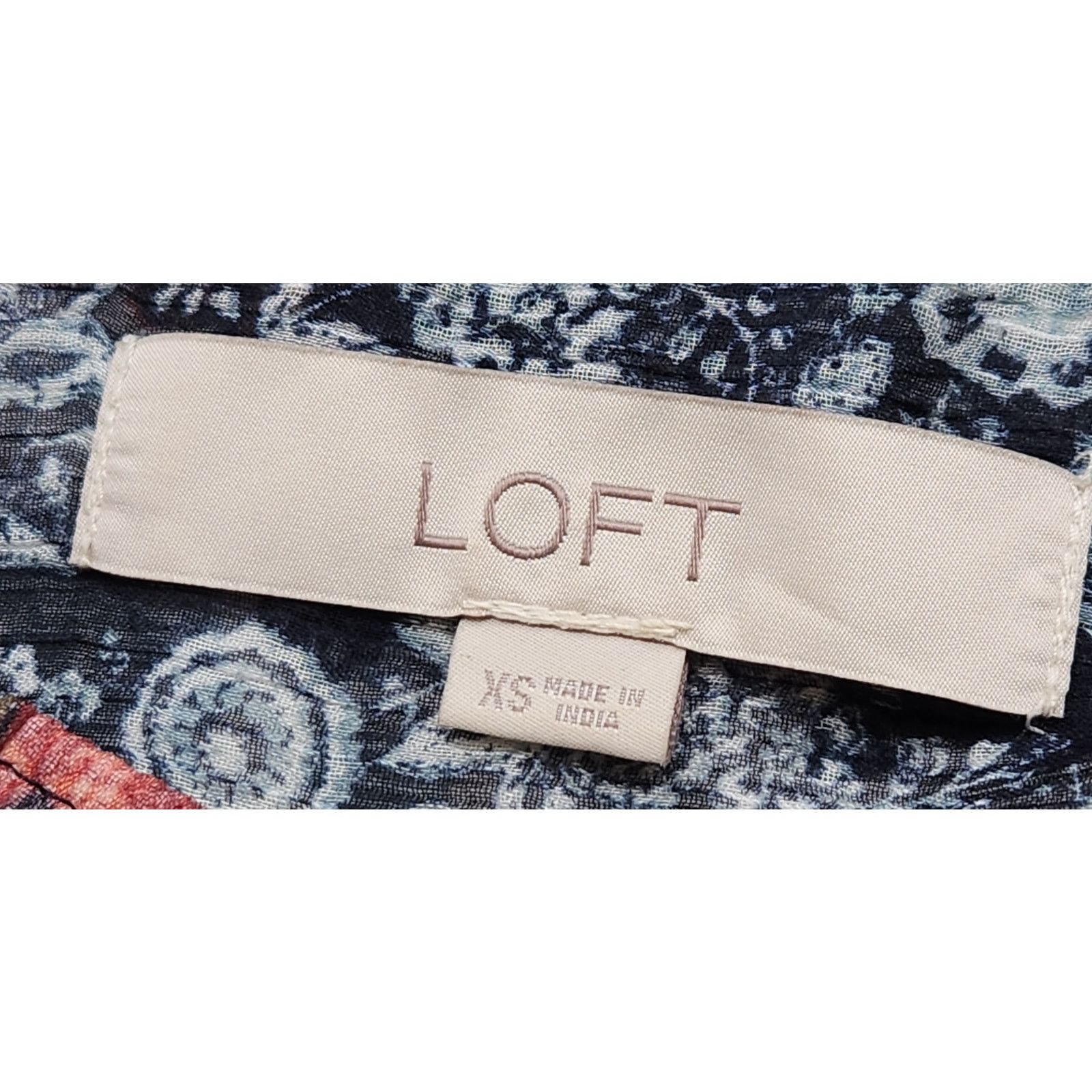 Loft Loft Blue Pink Floral Pleated Bodice Button Up Top XS Sheer Size XS / US 0-2 / IT 36-38 - 6 Thumbnail