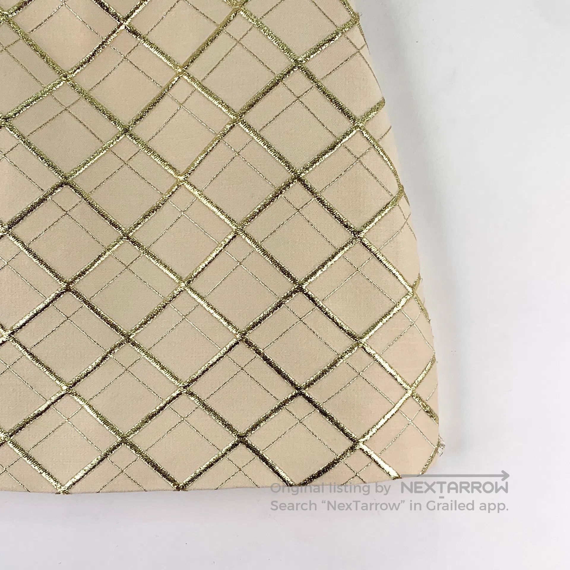 Other Valentino Light yellow diamond gold thread cashmere wool c Size 41" - 4 Thumbnail
