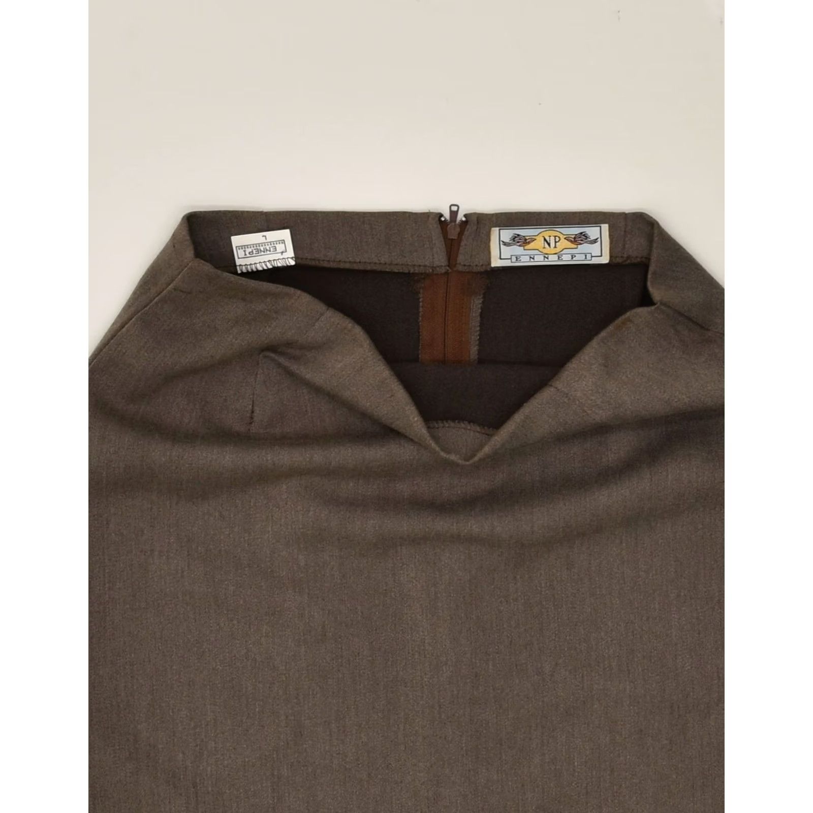Vintage VINTAGE Womens Pencil Skirt Brown Viscose UK 14 Large Size 36" / US 14 / IT 50 - 4 Thumbnail