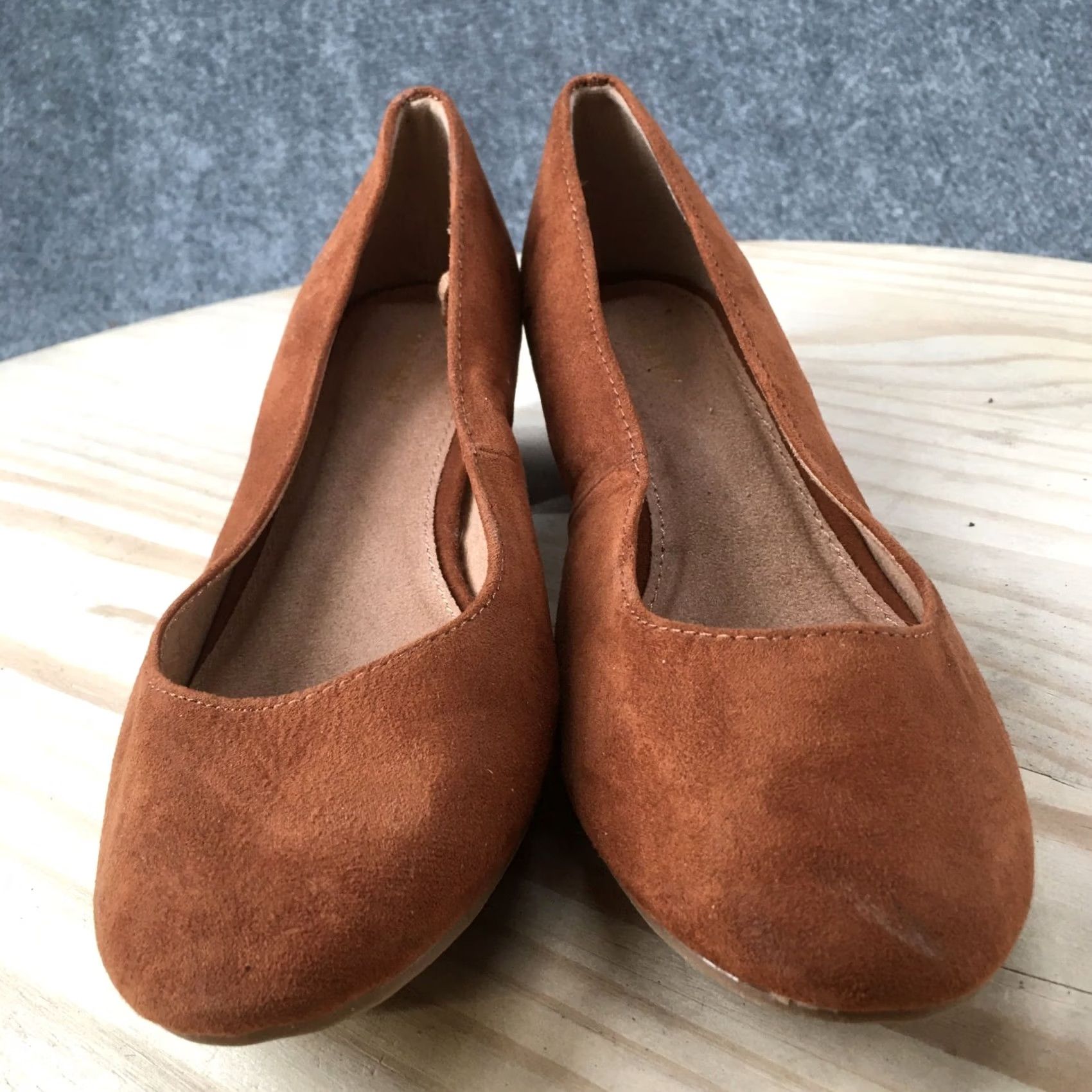 Old Navy Old Navy Heels Womens 7 Ballet Pumps Slip Brown Fabric Round Toe Casual Shoe Size US 7 / IT 37 - 5 Thumbnail