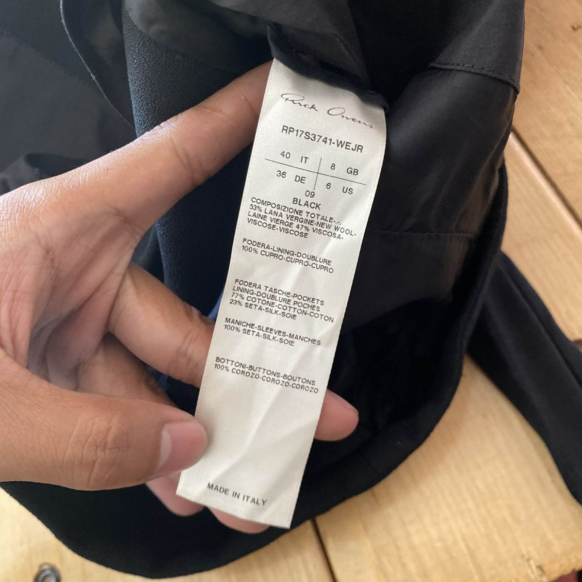 Rick Owens Rick Owens SS17 Black Wool Blazer Size M / US 6-8 / IT 42-44 - 12 Thumbnail