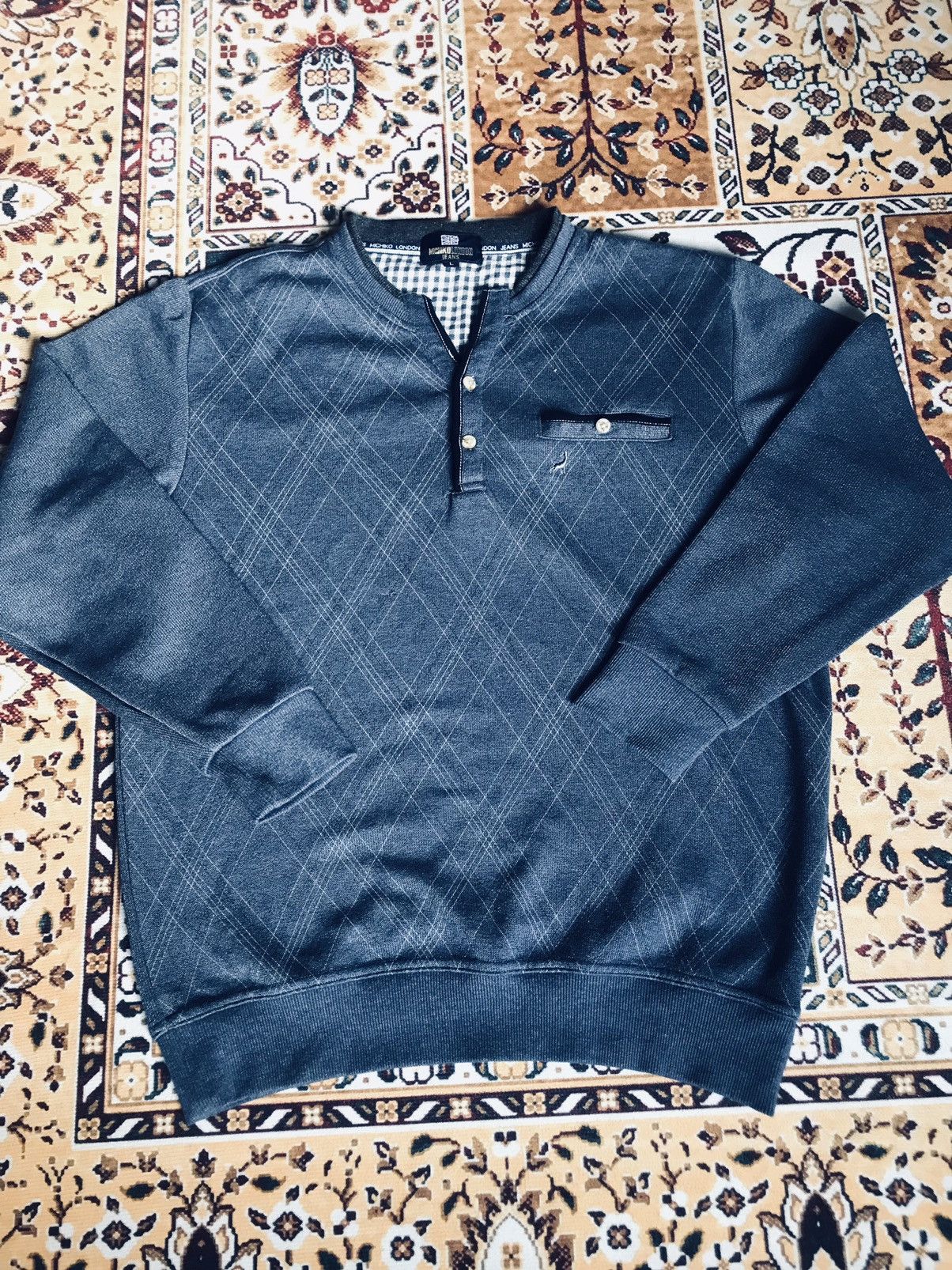 Designer × Yohji Yamamoto Michiko London Jeans embroidery sweatshirt☄️ Size US L / EU 52-54 / 3 - 1 Thumbnail