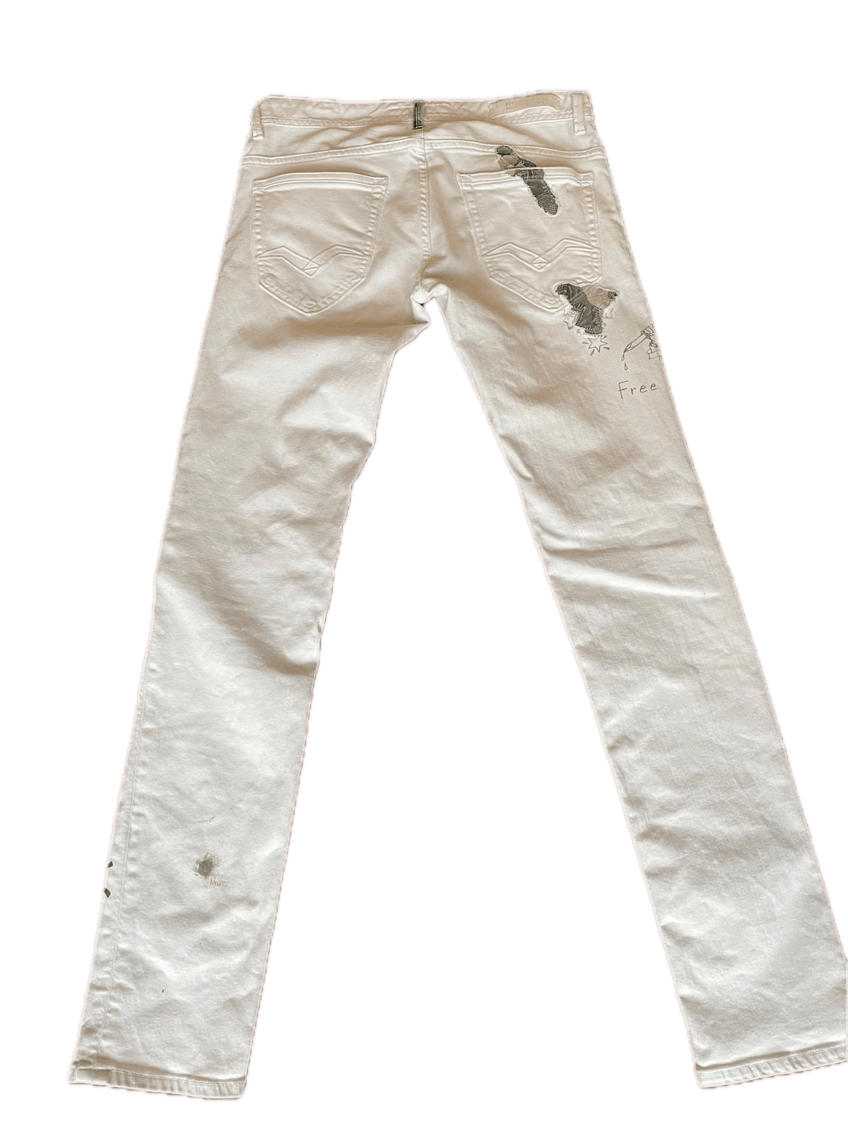 Replay Replay - Custom Style Graphic & Camo Patch Jeans (White) Size US 30 / EU 46 - 2 Thumbnail