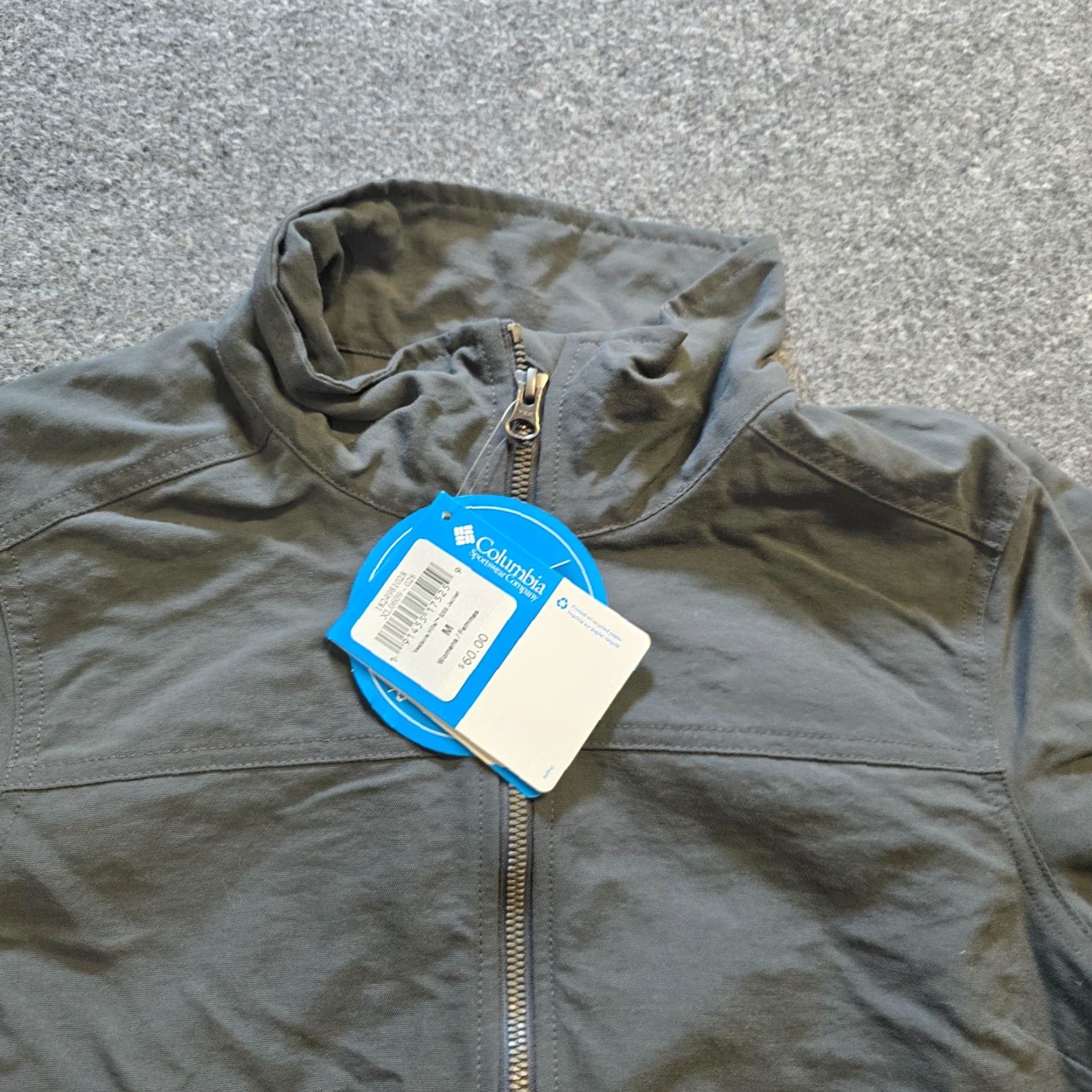 Vintage Columbia Jacket Women Size Medium Gray Waterproof Canvas Full Zip Outdoor Casual Size M / US 6-8 / IT 42-44 - 2 Thumbnail