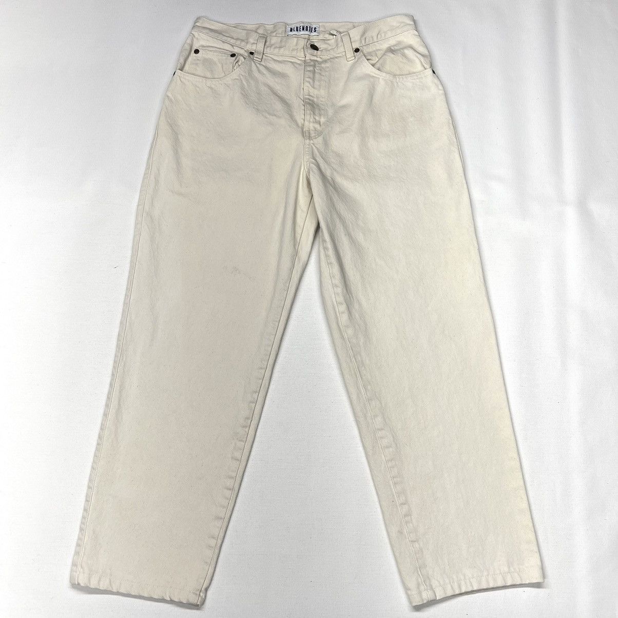 Vintage VTG Bluenotes Jeans Straight Beige Tan Pants Denim Workwear Size US 34 / EU 50 - 1 Thumbnail