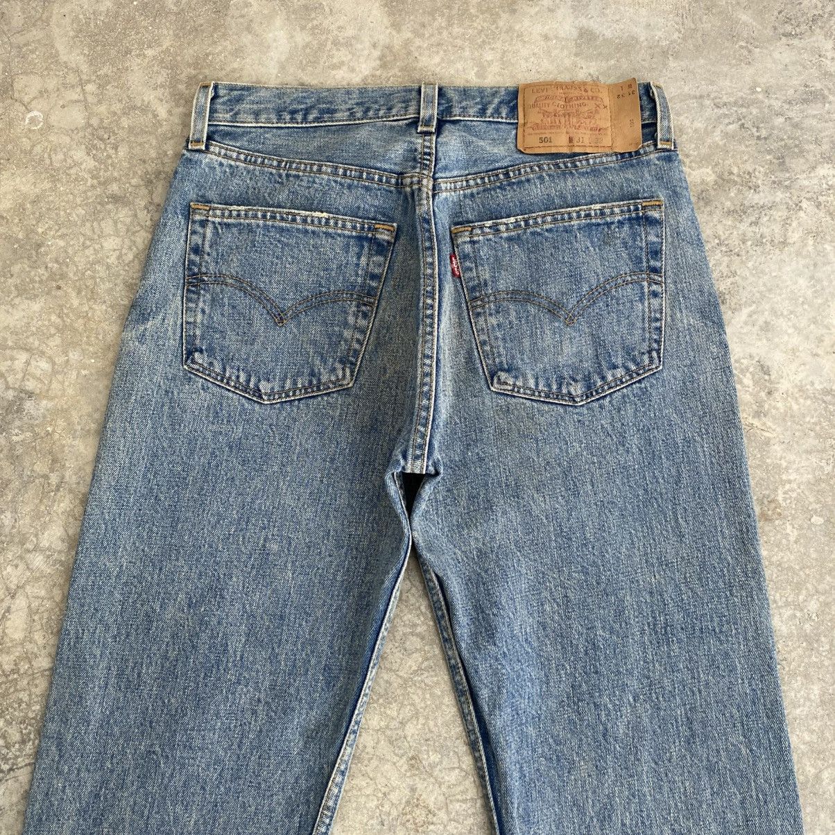 Levi's Vintage Levis 501 Faded Stonewashed Blue Distressed Jeans Size US 30 / EU 46 - 9 Thumbnail