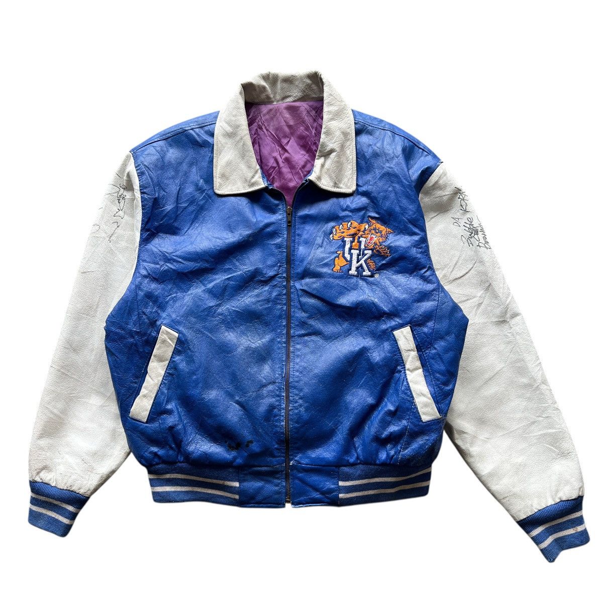 Vintage Vintage kentucky Wildcat Leather Bomber Jacket Size US L / EU 52-54 / 3 - 2 Thumbnail