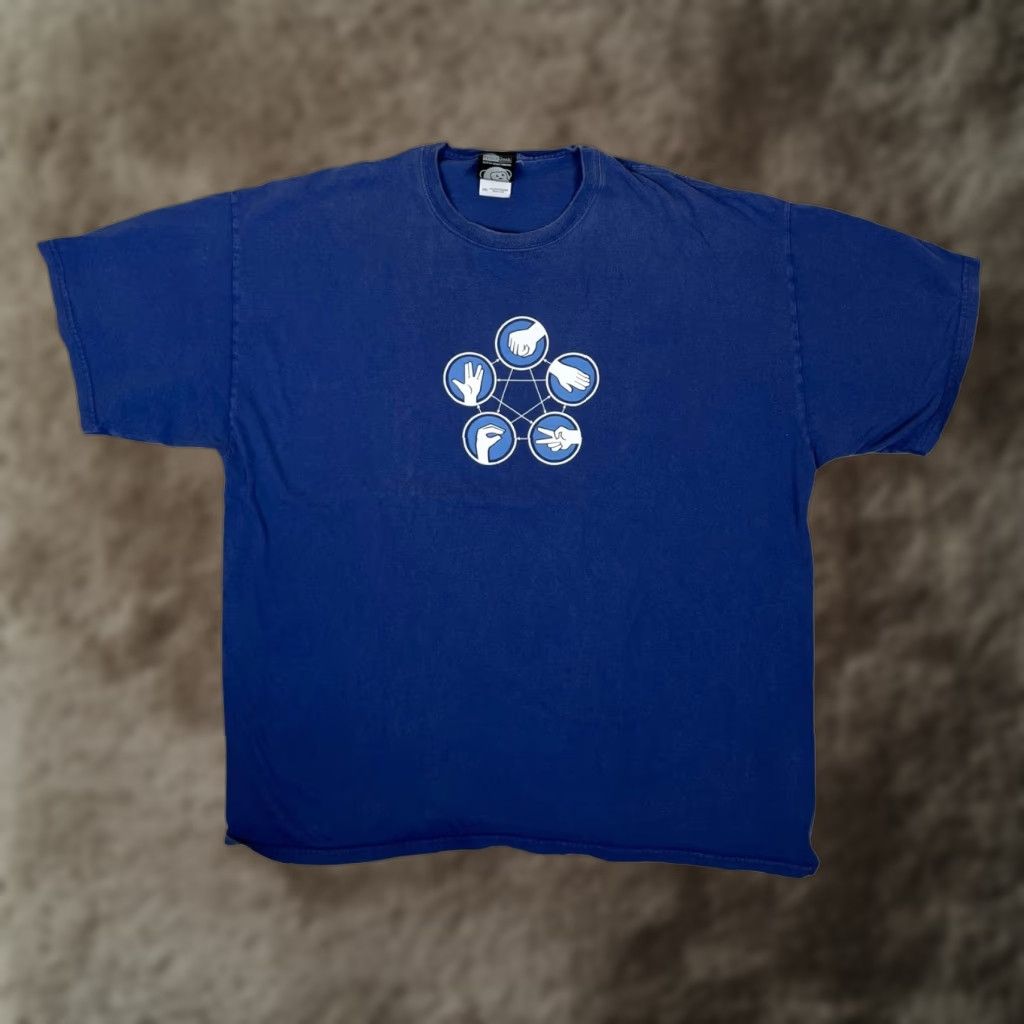 Vintage VINTAGE ThinkGeek T-Shirt 2XL Mens Blue Graphic Print Short Sleeve Crew Neck 90s Geek Store Promo Size US XXL / EU 58 / 5 - 1 Thumbnail