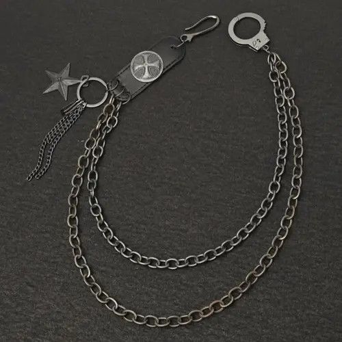 Jewelry Fukiishi x Mie Cowhide Iron Cross Bilayer Stars Tassels Size ONE SIZE - 3 Thumbnail