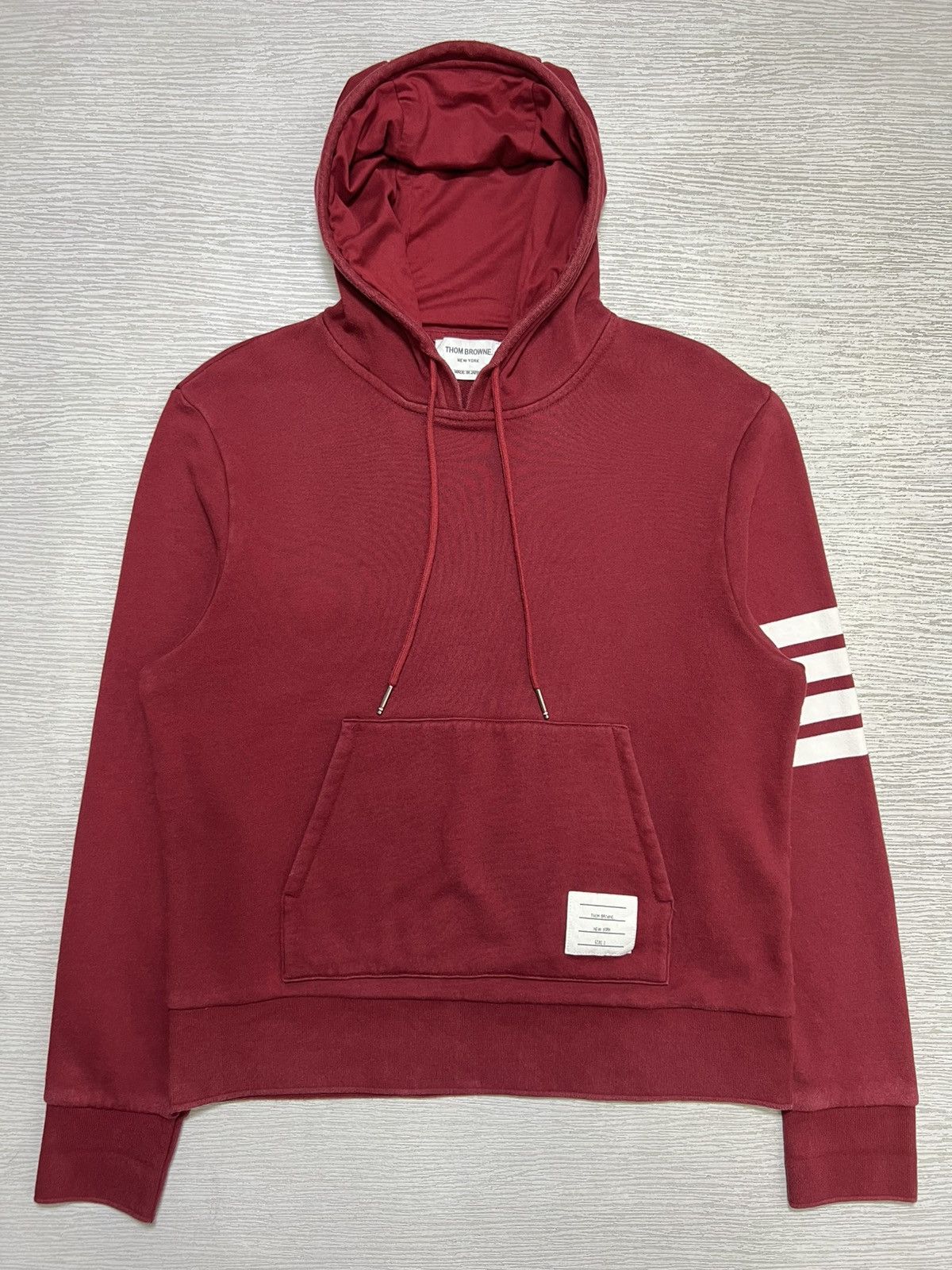 Thom Browne Thom Browne - 4 Bar Striped Loopback Cotton Jersey Hoodie Size US M / EU 48-50 / 2 - 2 Thumbnail