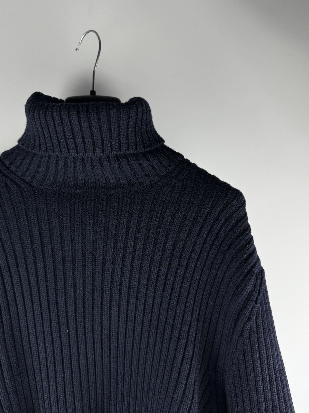 Etro ETRO Milano Ribbed Turtleneck Sweater Navy Blue Merino Wool Size US M / EU 48-50 / 2 - 2 Thumbnail