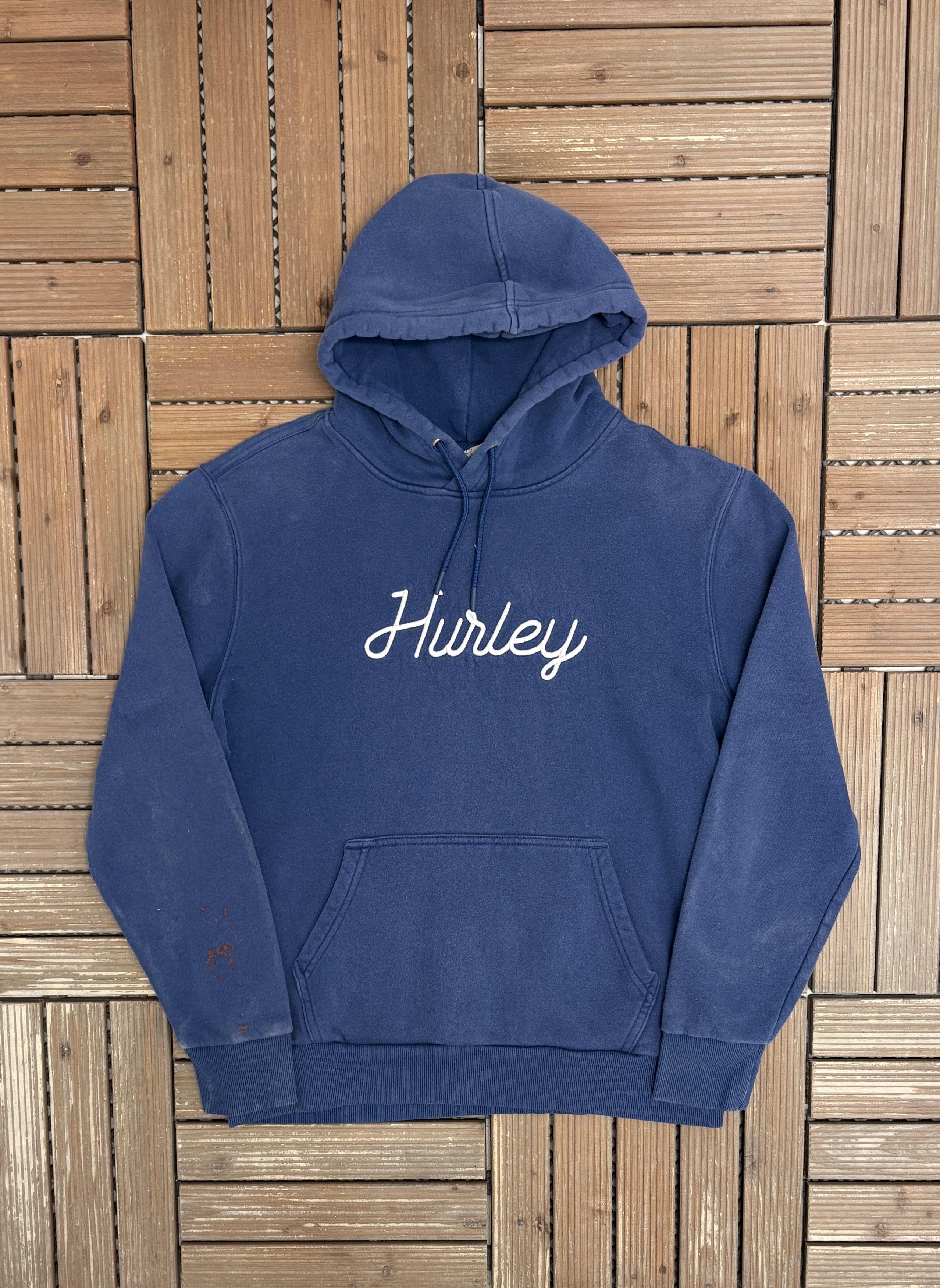 Hurley Hurley Embroidered Vintage Blue Hoodie Sweater Size US M / EU 48-50 / 2 - 1 Thumbnail