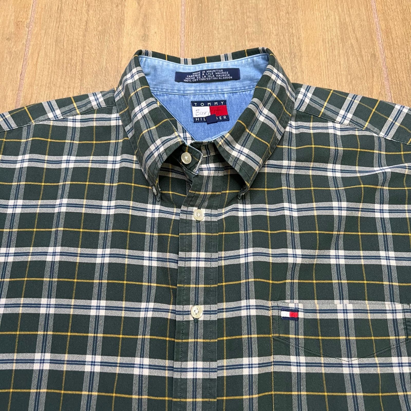 Tommy Hilfiger Tommy Hilfiger Plaid Button Down Shirt Mens XL Green Cotton Size US XL / EU 56 / 4 - 10 Thumbnail