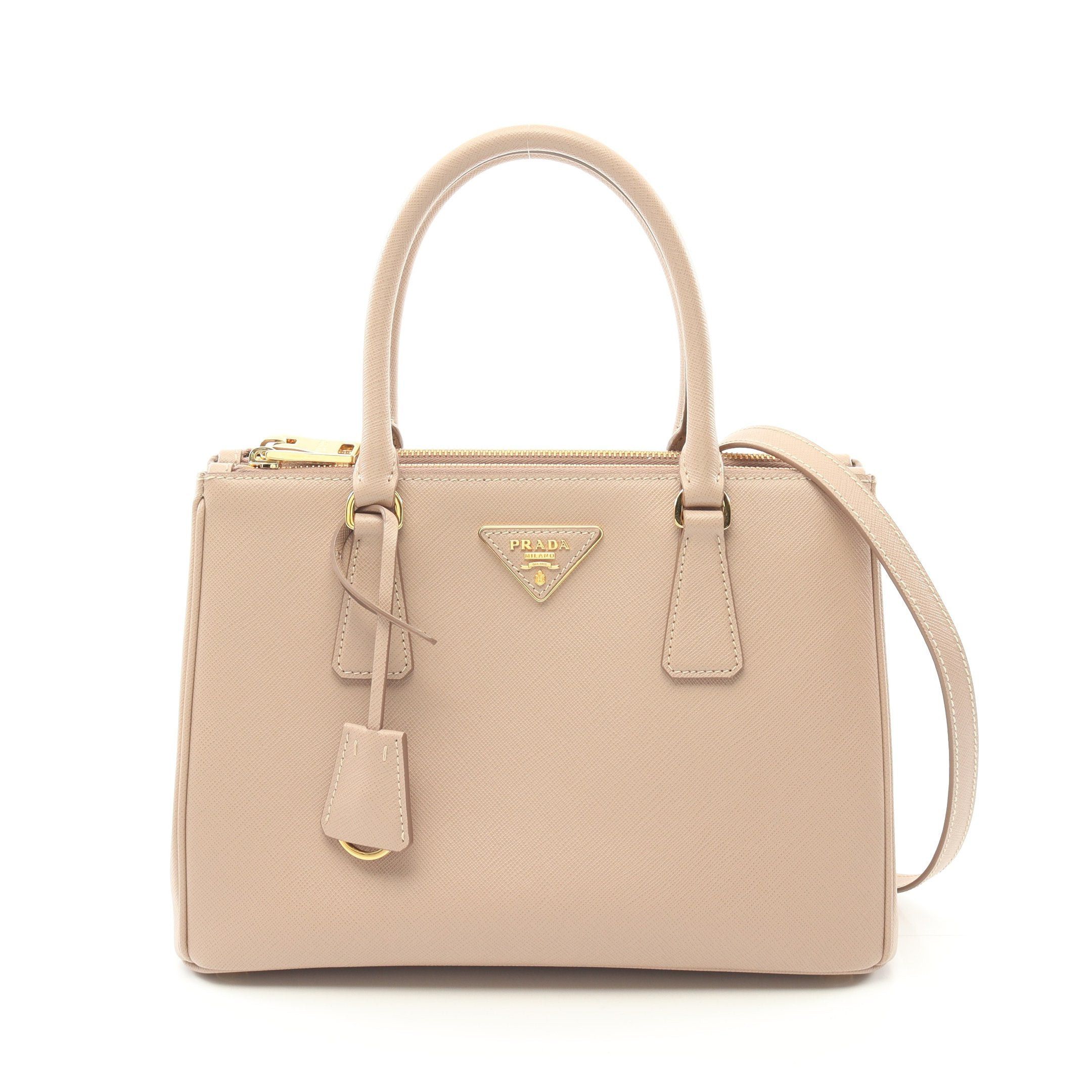 Prada Prada Saffiano Lux Galleria Handbag Leather Pink Beige Size ONE SIZE - 1 Thumbnail