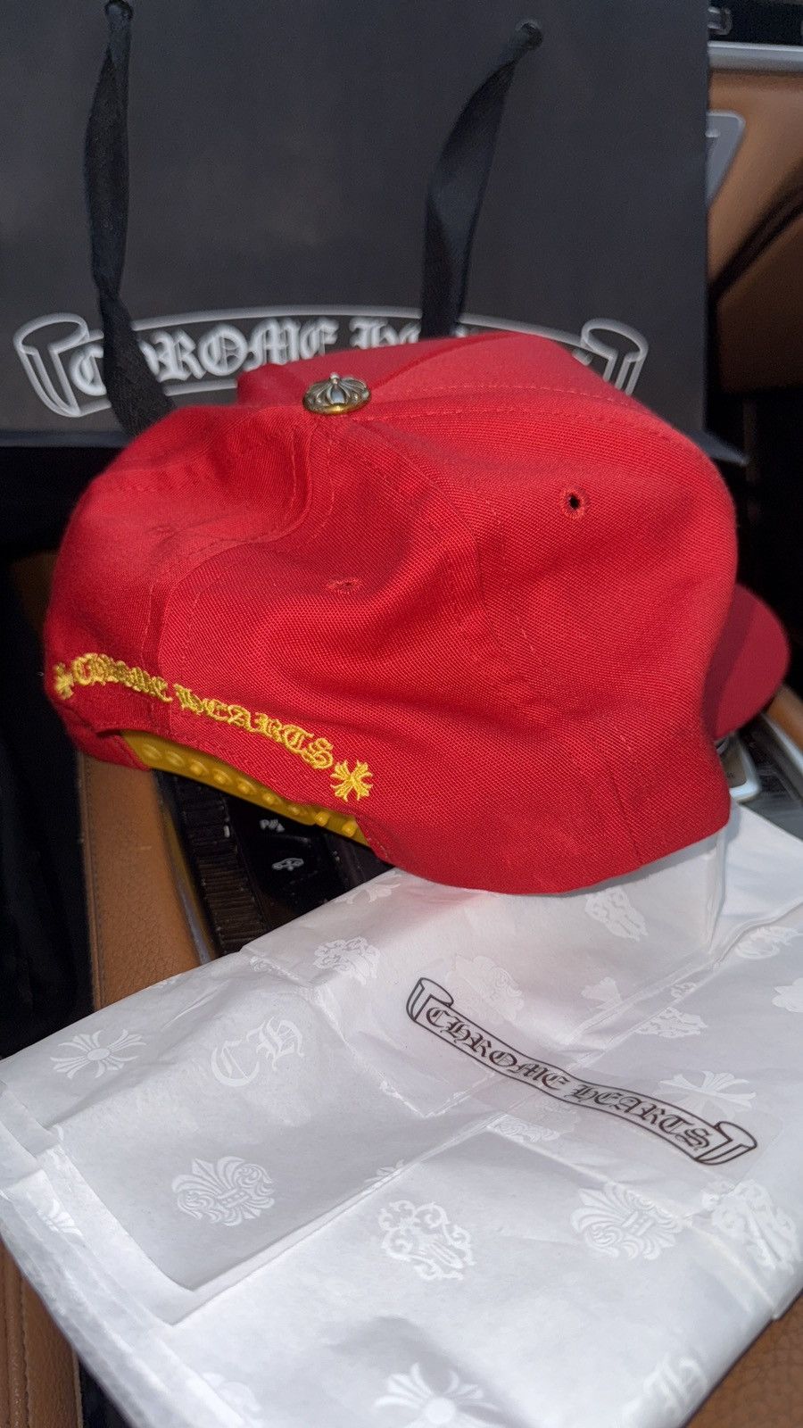 Chrome Hearts Chrome Hearts C H Baseball Hat - Red / Yellow Brand Size ONE SIZE - 17 Thumbnail