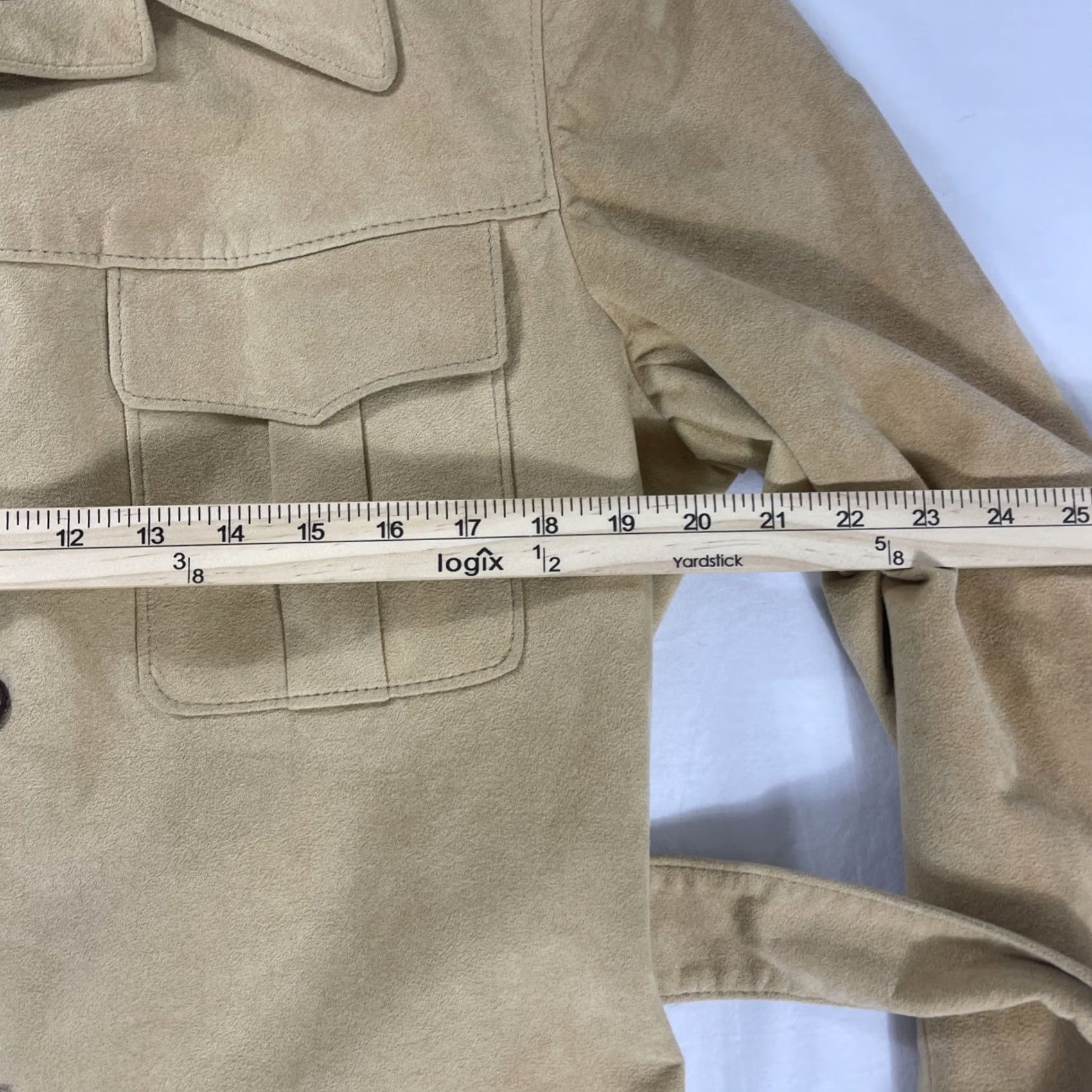 Bergdorf Goodman VINTAGE Bergdorf Goodman 43 LONG Jacket Suede Belted Desert Sand 60s 70s Union Size US M / EU 48-50 / 2 - 4 Thumbnail