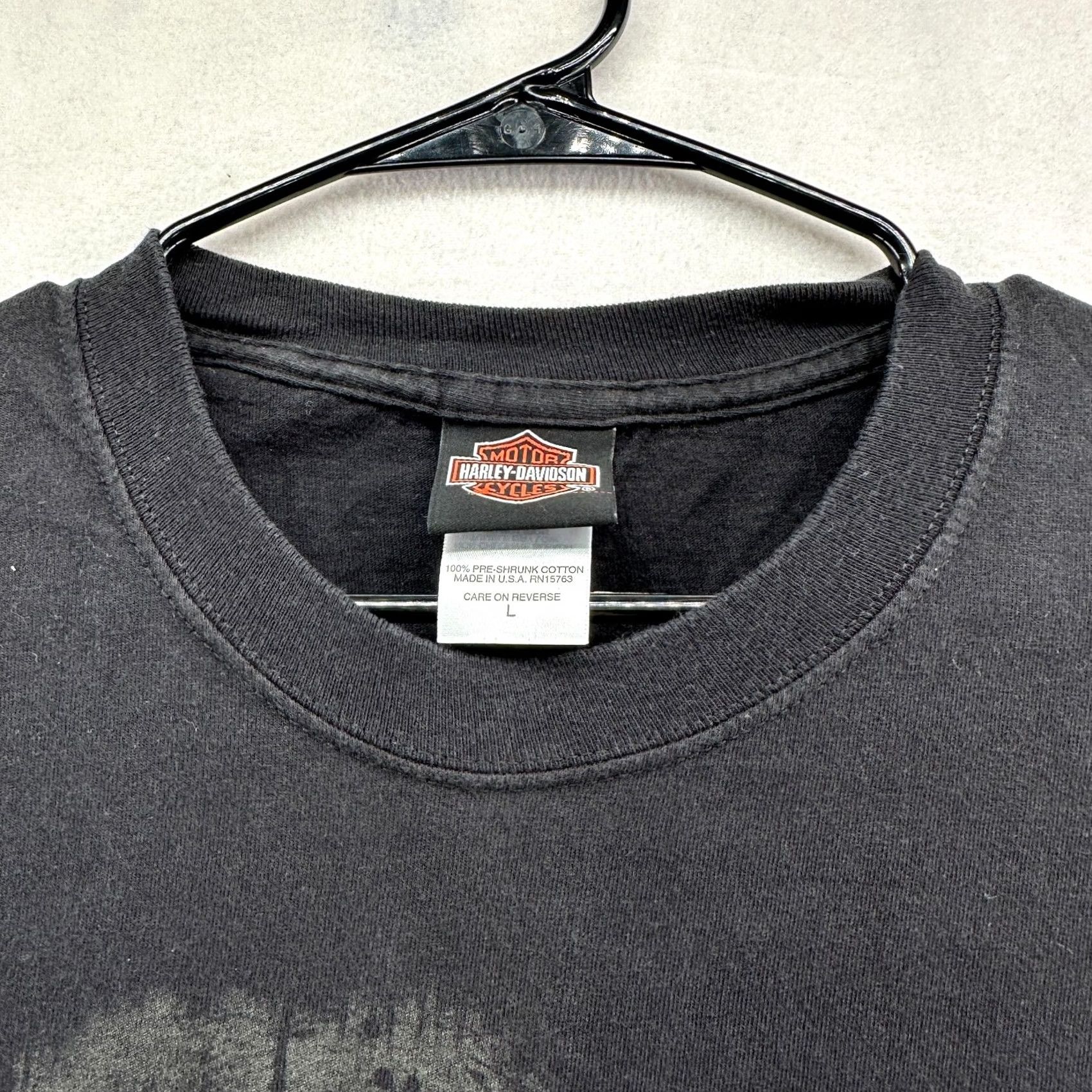 Harley Davidson Harley-Davidson T-Shirt Black Mens Large Crew Neck Pullover Shirt Cotton Short Sleeve Motorcycle Easy Care Regular Fit Regular USA Vintage: No Size US L / EU 52-54 / 3 - 7 Thumbnail