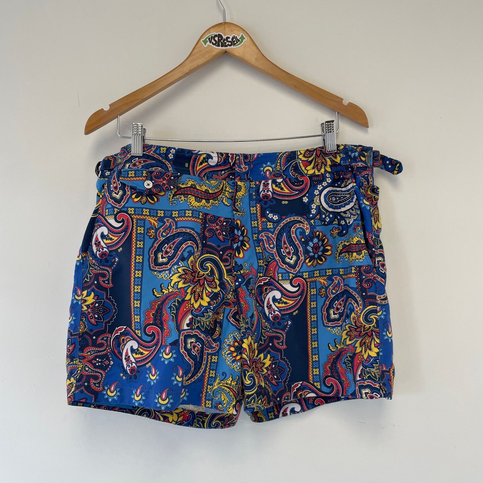 Ralph Lauren Swim Shorts Women's L Purple Paisley Polyester