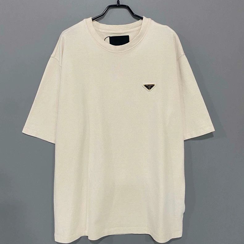 Prada Prada Gold Triangle Logo Short Sleeve T-shirt Size US L / EU 52-54 / 3 - 1 Thumbnail