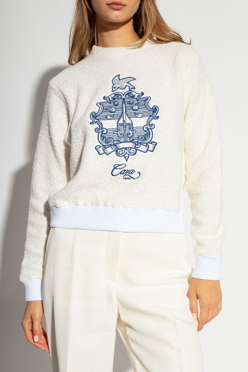 Casablanca White Embleme De Caza Logo Terry Sweatshirt Size US XS / EU 42 / 0 - 2 Thumbnail