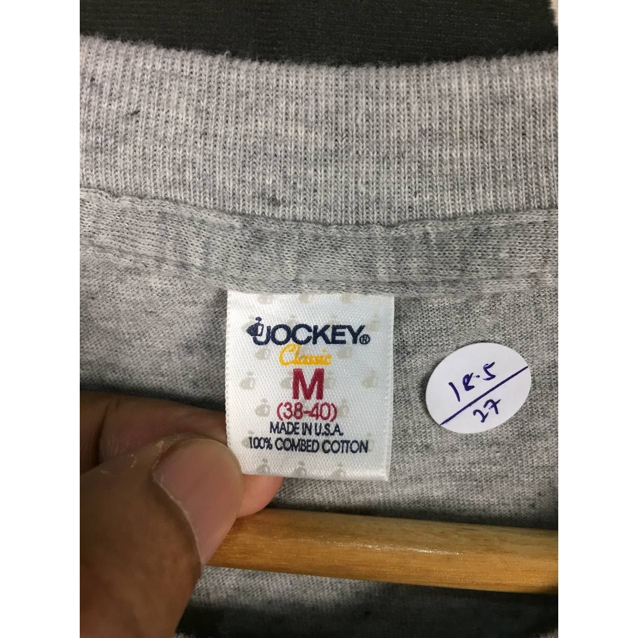 Jockey × Vintage Vtg Jockey Classic Plain Combed Cotton Single Stitch Tee Size US M / EU 48-50 / 2 - 8 Thumbnail