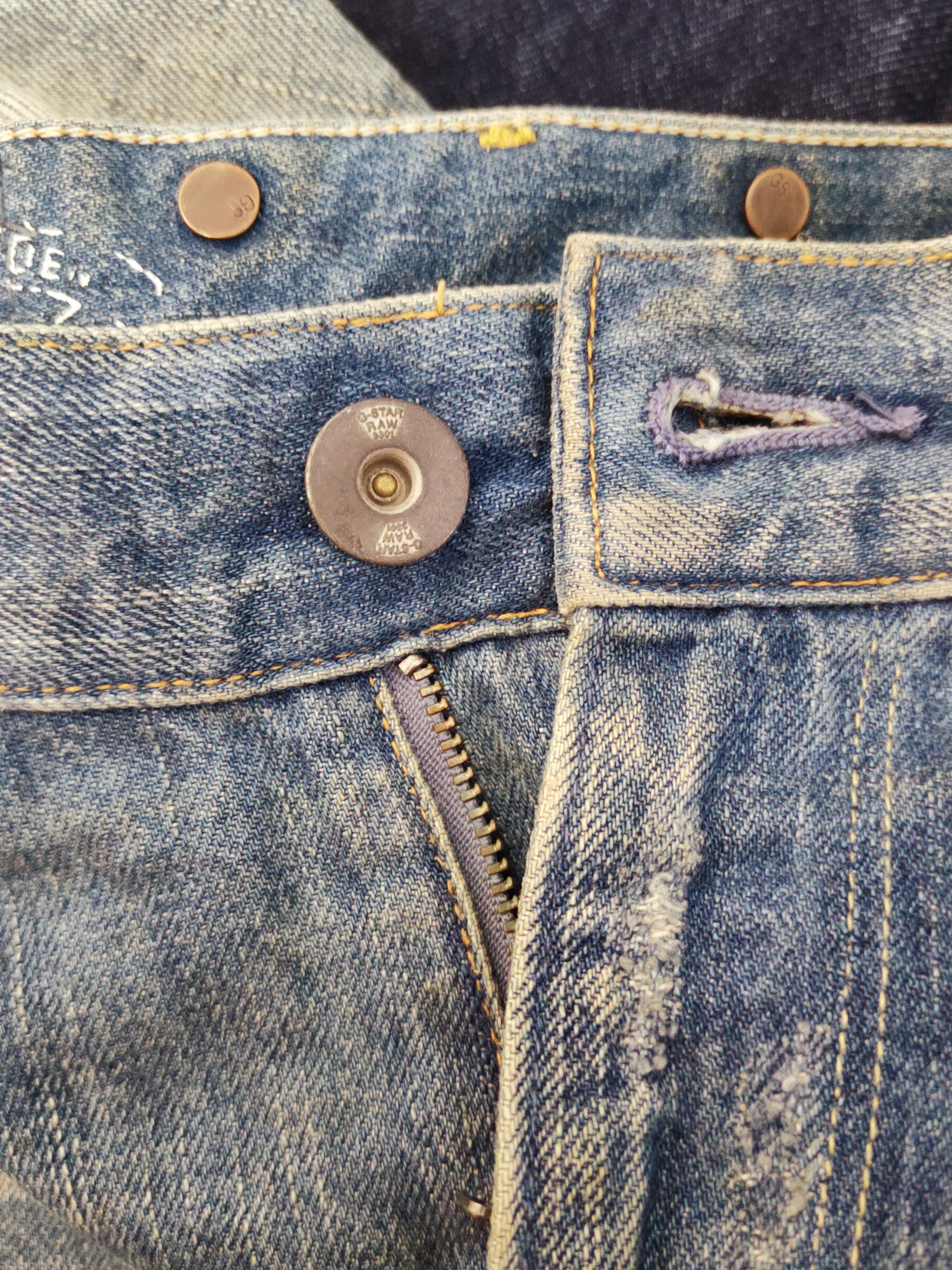 G-Star × Vintage Vintage Gstar Blue Faded Distressed Ripped Jeans Size US 29 - 15 Thumbnail