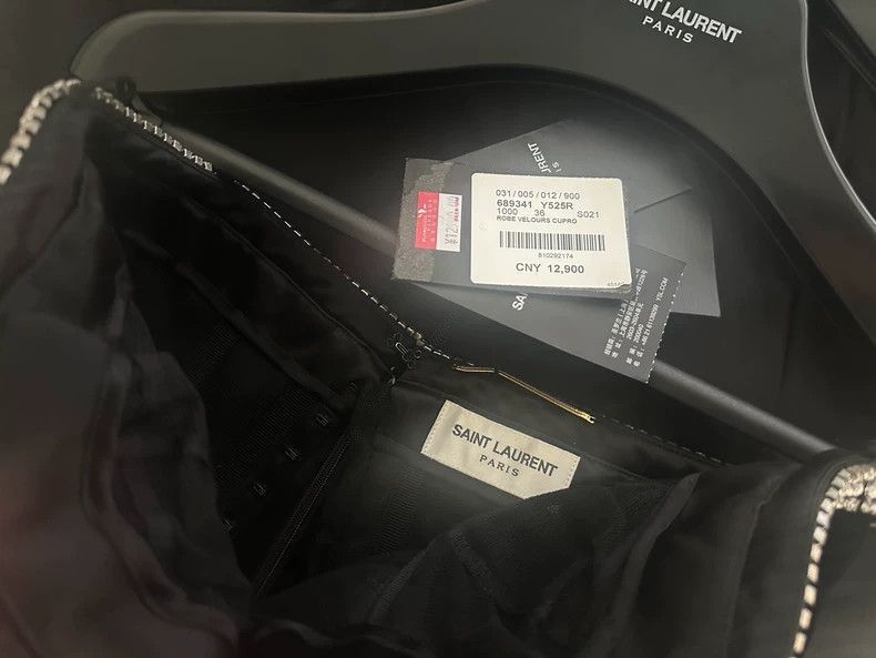 Saint Laurent Paris Saint Laurent Paris Wrapped chest with diamond black dress- Size US 32 / EU 48 - 7 Thumbnail