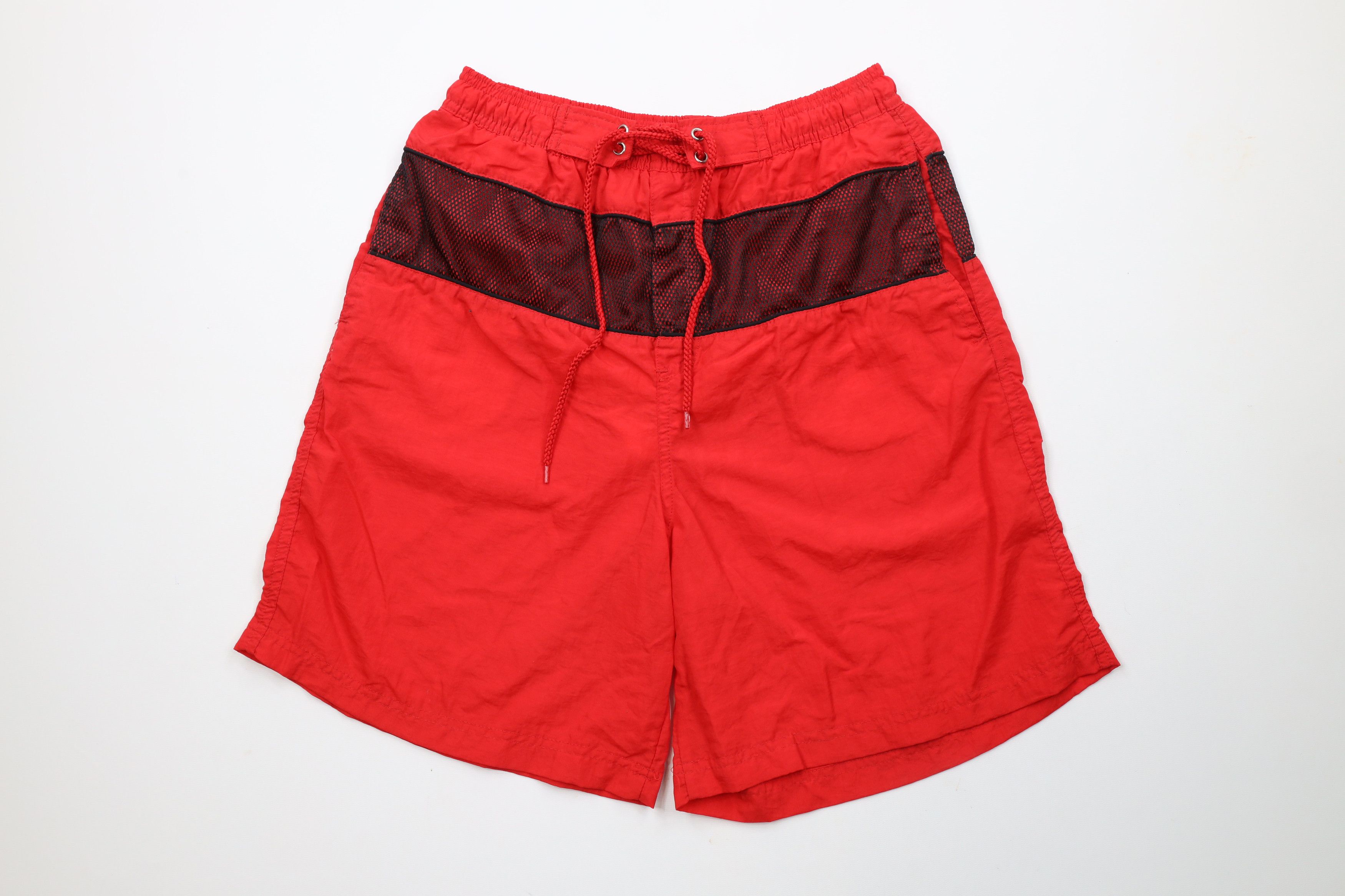 Vintage Vintage 90s Streetwear Lined Shorts Swim Trunks Red Size US 32 / EU 48 - 1 Thumbnail