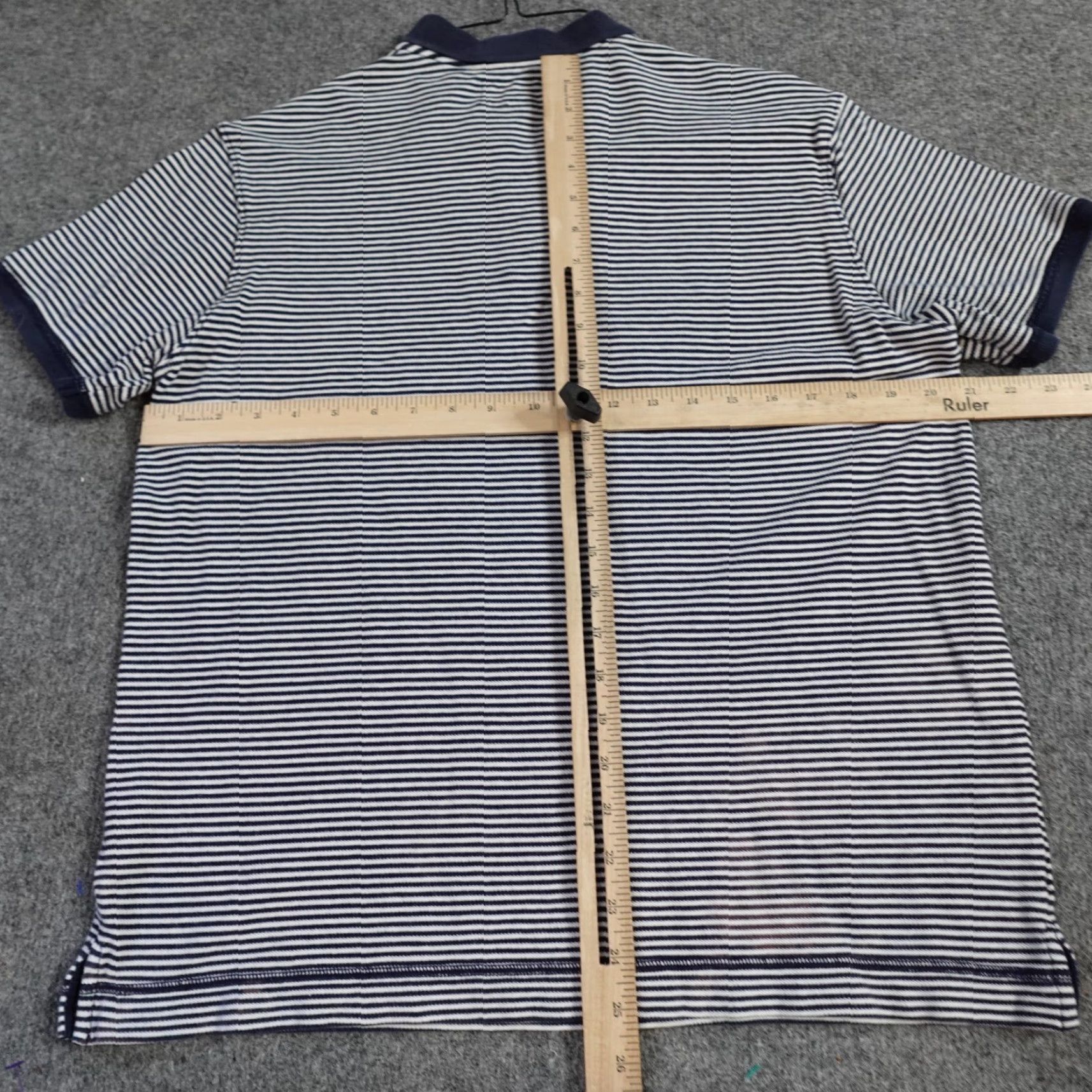 Vintage Denim & Supply Polo Shirt Mens Medium Blue Striped Short Sleeve Collared Button Front 100% Cotton Size US M / EU 48-50 / 2 - 7 Thumbnail