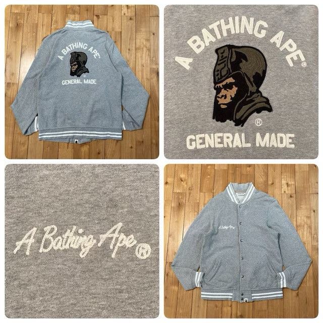 Bape BAPE General Embroidered Sweat Varsity Jacket a bathing ape Size US L / EU 52-54 / 3 - 1 Thumbnail