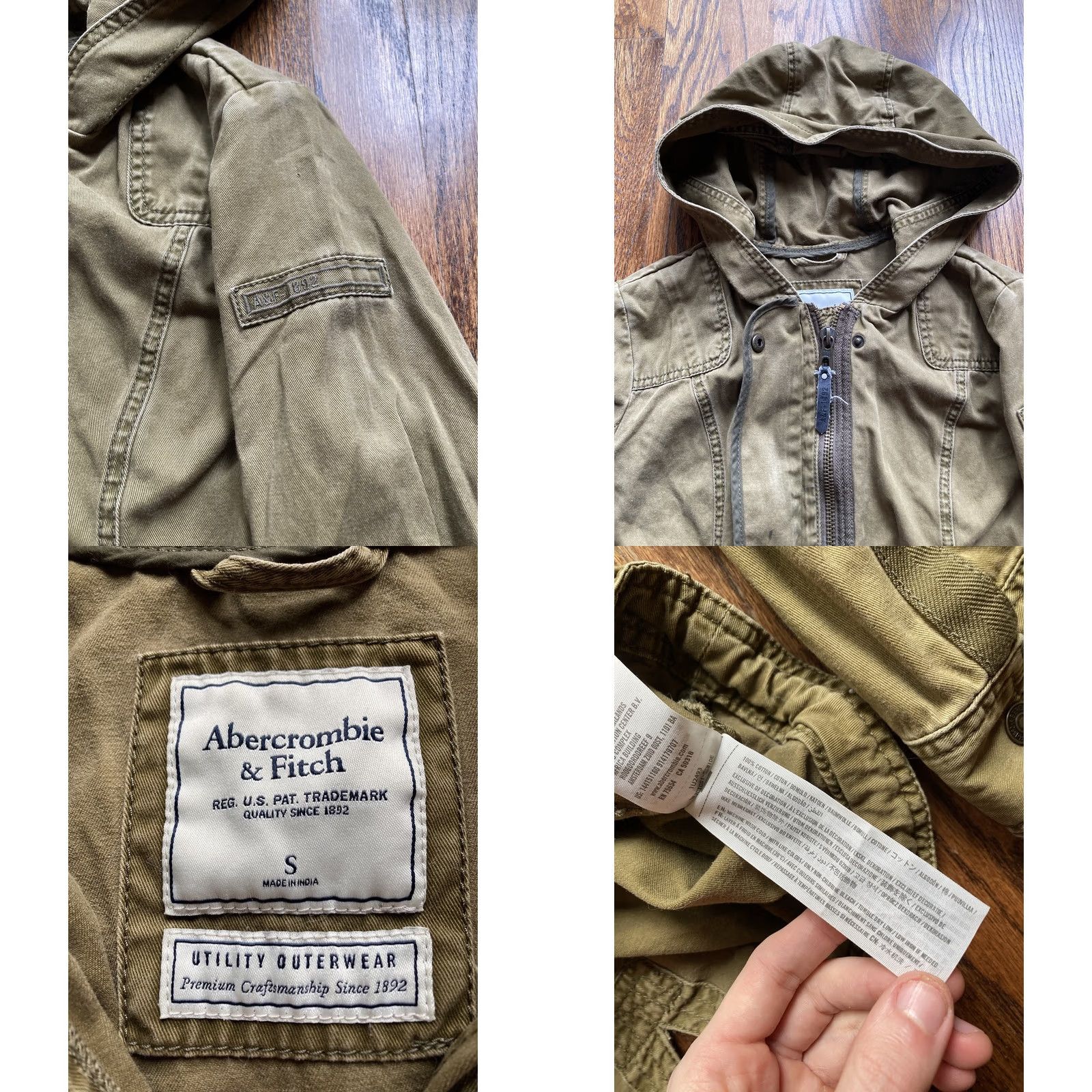 Abercrombie & Fitch Abercrombie & Fitch Jacket Womens Small Military Army Olive Green Utility Zipper Full Zip Size S / US 4 / IT 40 - 8 Thumbnail