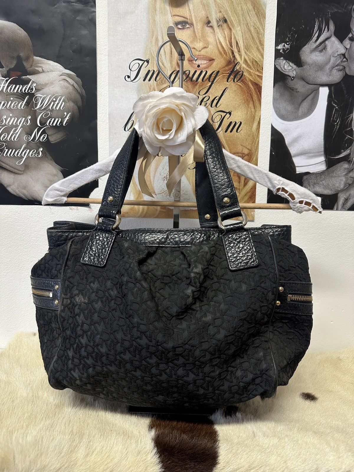 DKNY Vintage DKNY black leather shoulder tote bag Size ONE SIZE - 2 Thumbnail