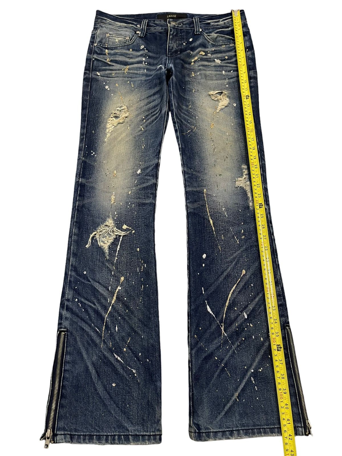 If Six Was Nine Vintage Japanese Brand Distressed Splash Flare Jeans Size US 33 - 13 Thumbnail