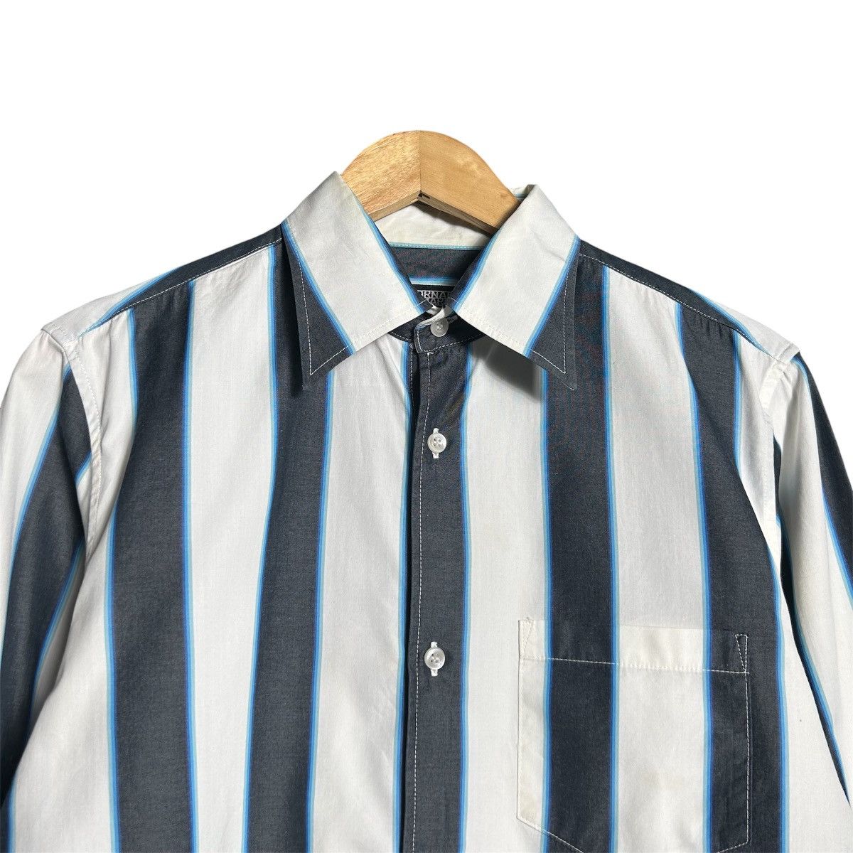 Tornado Mart Tornado Mart Block Color Button Up Shirt Size L / US 10 / IT 46 - 3 Thumbnail